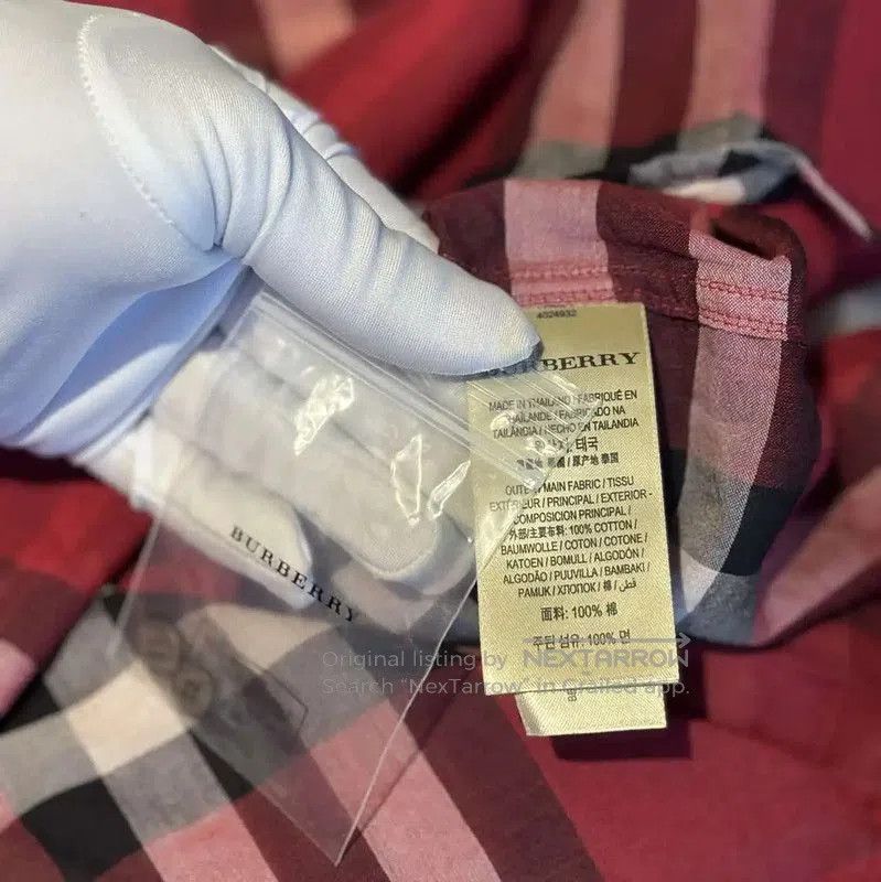 Burberry Burberry Red Check Cotton Shirt for Women. Size M / US 6-8 / IT 42-44 - 6 Thumbnail