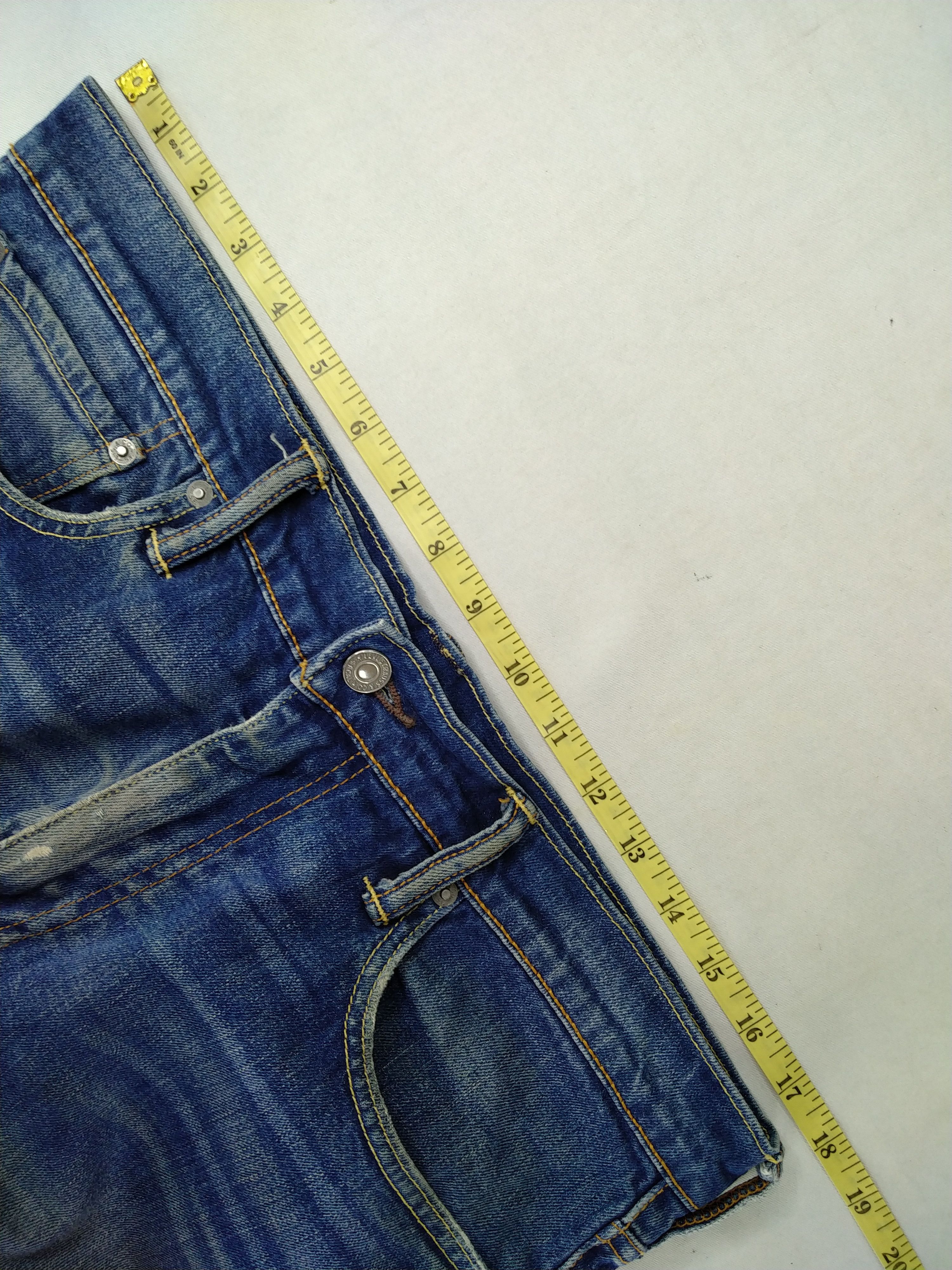 Levi's Blue Distressed Levi's 513 Jeans Denim 35x28.5 -JN216 Size US 35 - 5 Thumbnail