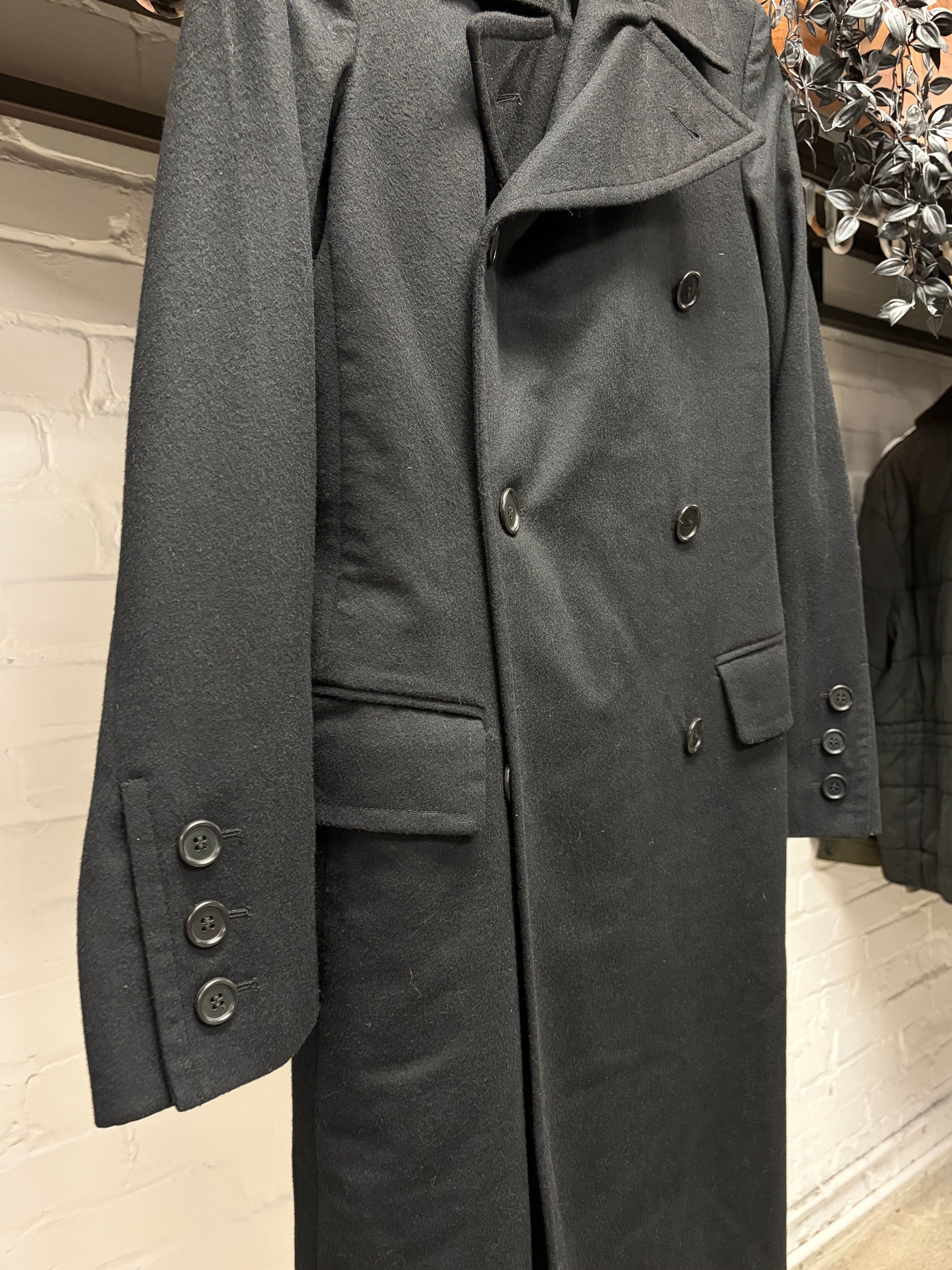 Helmut Lang Vintage Helmut Lang Full Length Black Wool Double Breasted Coat Size S / US 4 / IT 40 - 2 Thumbnail