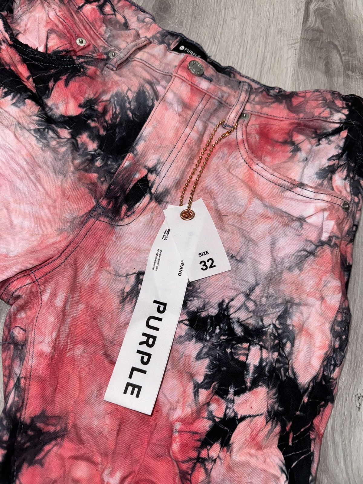 Purple Brand Purple Red Bleach Denim Shorts Size US 32 / EU 48 - 4 Thumbnail