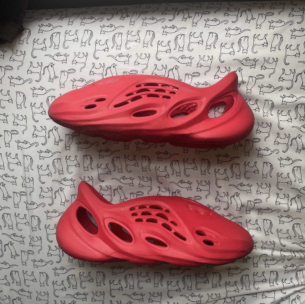 image of Adidas x Kanye West Yeezy Foam Runner “Vermillion” Shoes in Red, Men's (Size 12)