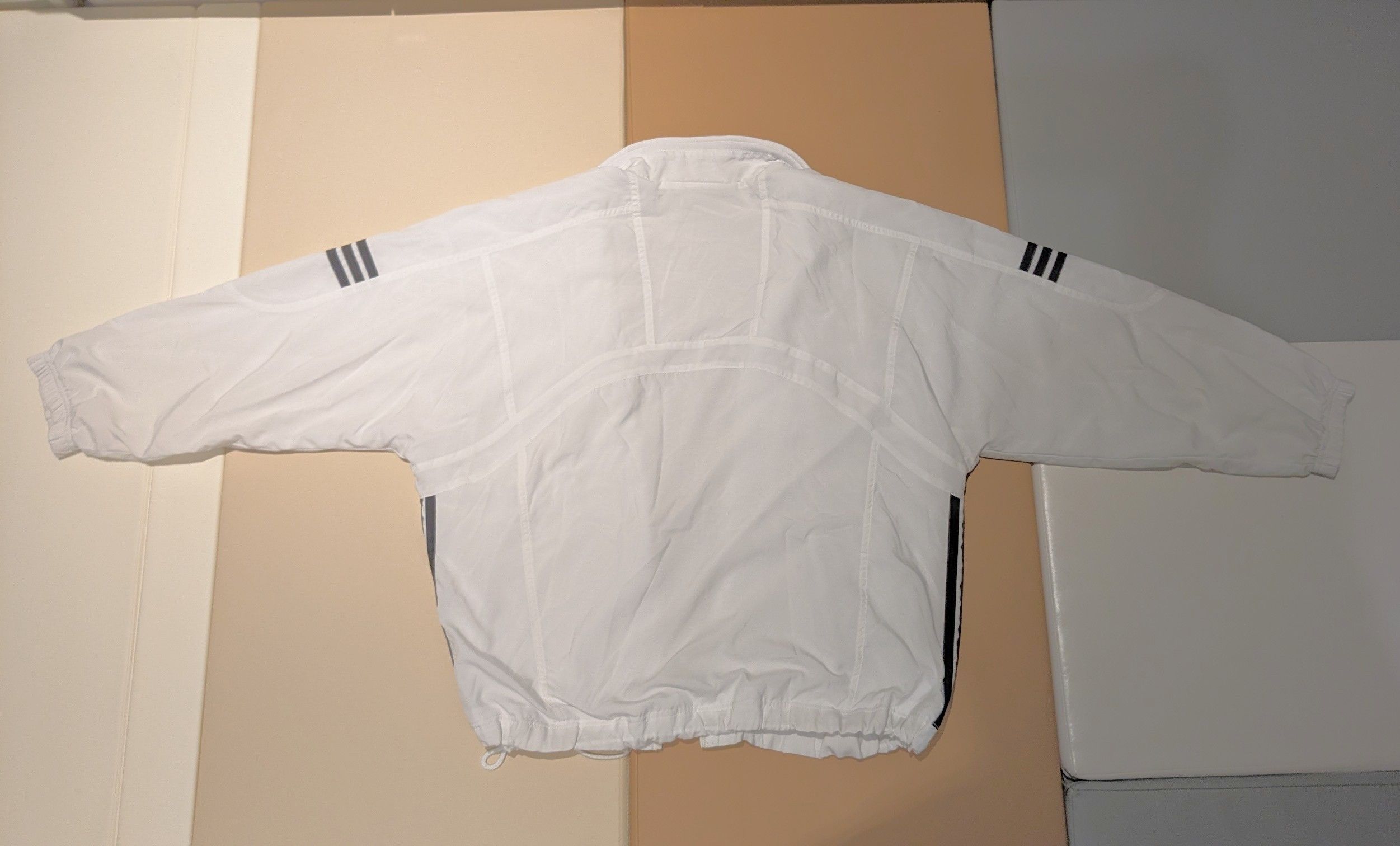 Adidas × Vintage Vintage adidas Y2K Nylon White Jacket Size US L / EU 52-54 / 3 - 4 Thumbnail