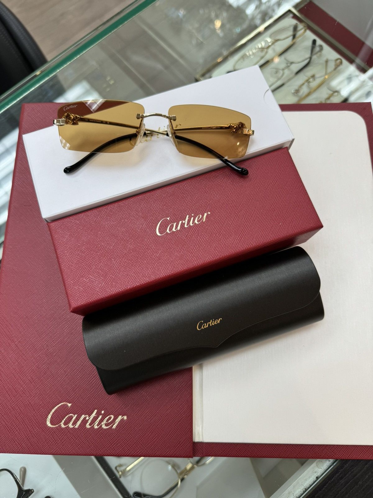Cartier Cartier Gold Panther Sunglasses Cartier Lenses Size ONE SIZE - 1 Thumbnail