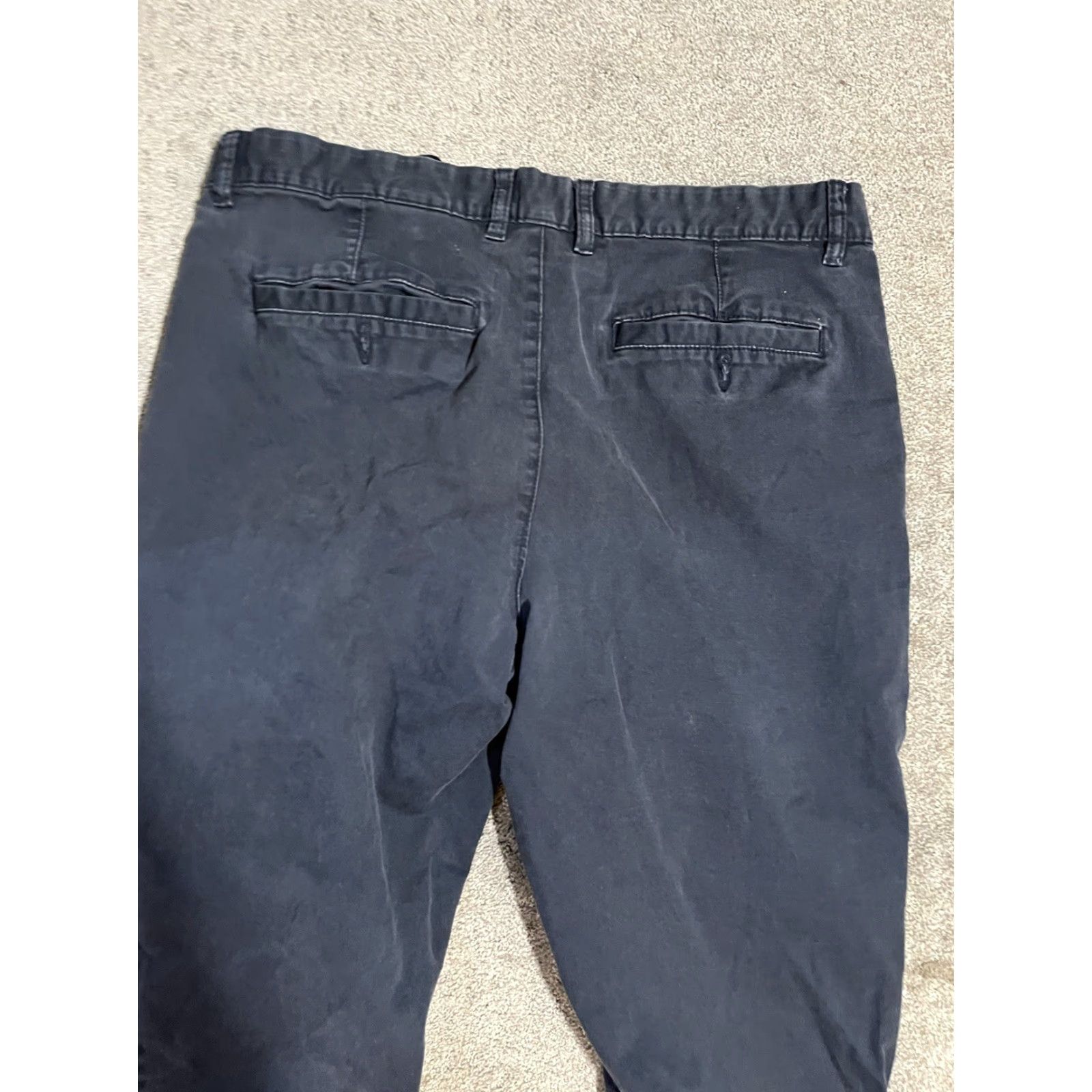H&M H&M Men's Slim Fit Stretch Flat Front Chino Pants Navy Blue Size 38x32 Size US 38 / EU 54 - 4 Thumbnail