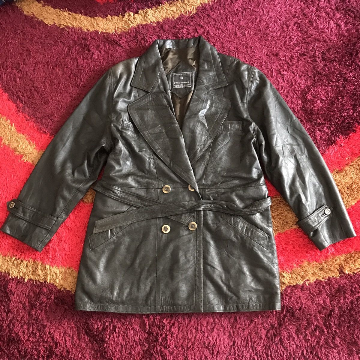 Genuine Leather × Vintage Vintage paco rabanne leather jacket Size US M / EU 48-50 / 2 - 1 Thumbnail