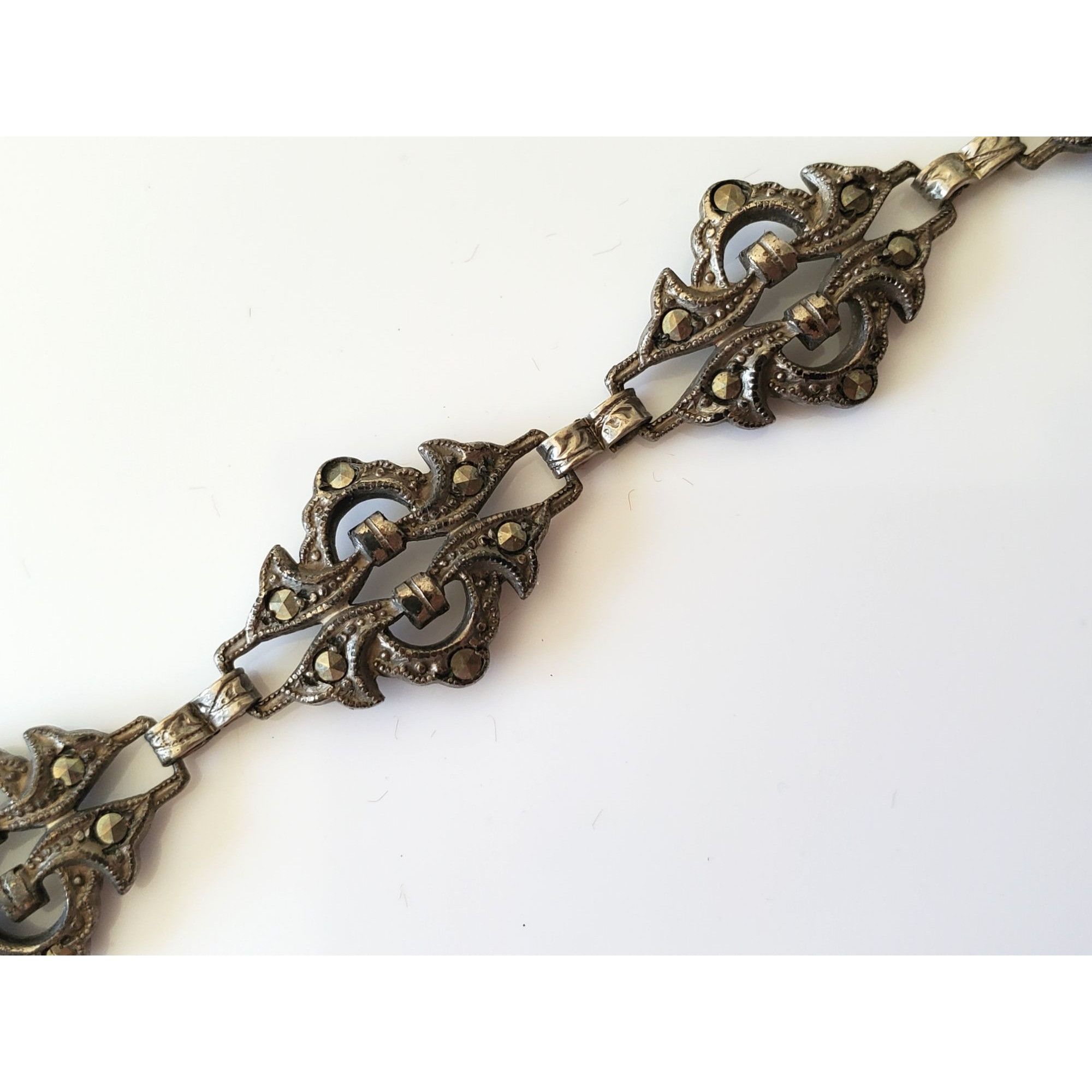 Other Vintage Sterling Silver Marcasite Bracelet Project Size ONE SIZE - 1 Thumbnail