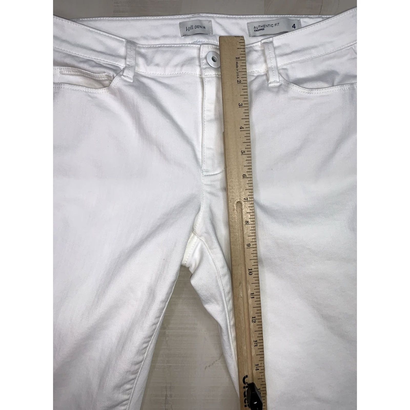 J. Jill J. Jill Denim Authentic Fit Cropped Stretch White Jeans Womens 4-12820 Size 27" / US 4 / IT 40 - 5 Thumbnail