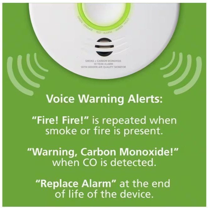 Designer Kidde Smart Wired Smoke Carbon Monoxide Detector Air Quality Size ONE SIZE - 6 Thumbnail