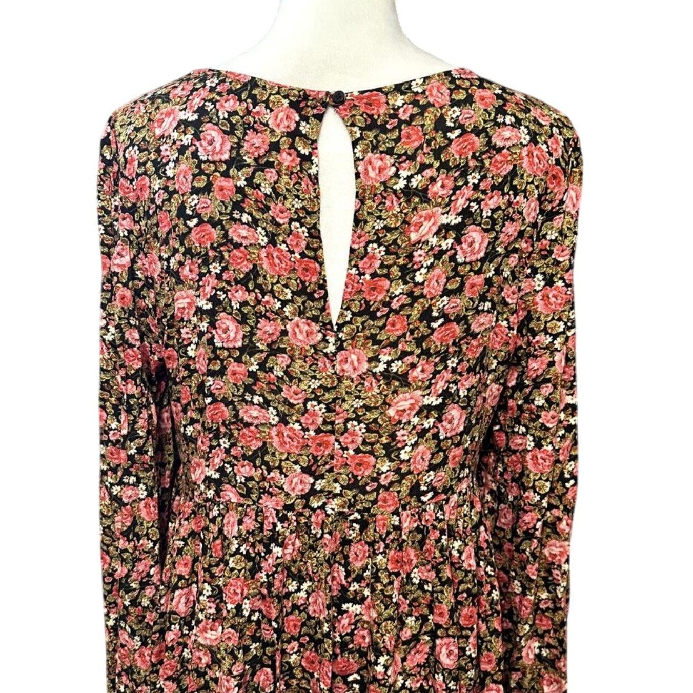 BP. BP Women's Black/PinksFloral Long Sleeve Casual Dress M NWOT Size M / US 6-8 / IT 42-44 - 5 Thumbnail