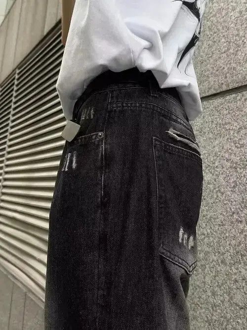 Japanese Brand × Jean Street ripped corrugated pleated micro-flared jeans Size US 32 / EU 48 - 2 Thumbnail