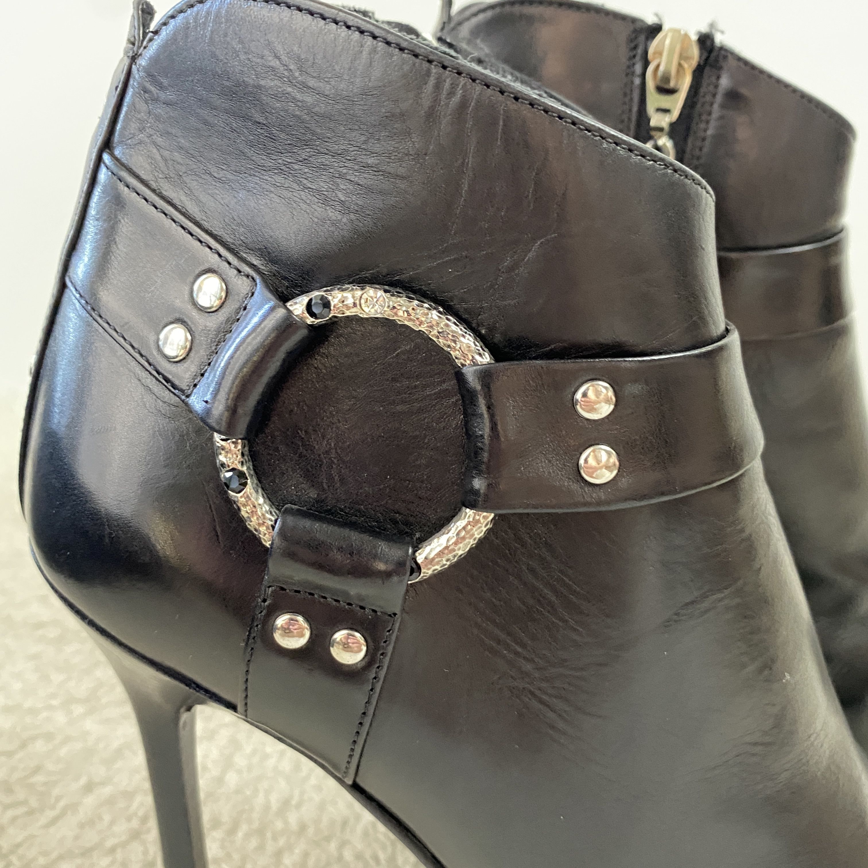 Other Cesare Paciotti Baby Lux Rare Black Leather Ankle Boots Size US 9.5 / IT 39.5 - 10 Thumbnail