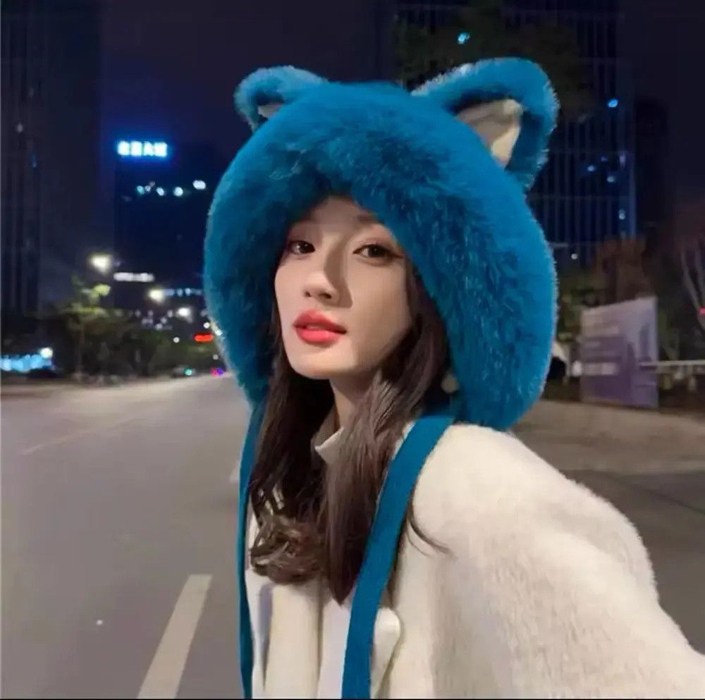 Japanese Brand Blue Cat Ear Protection Hat Size ONE SIZE - 3 Thumbnail
