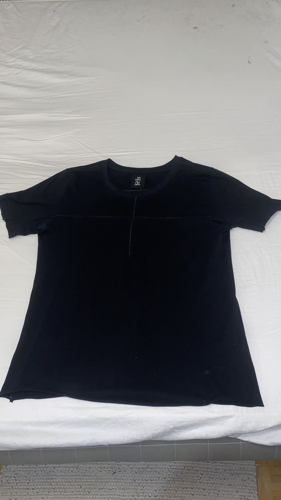 image of Thom Krom Scar Stitch T-Shirt in Black, Men's (Size Medium)