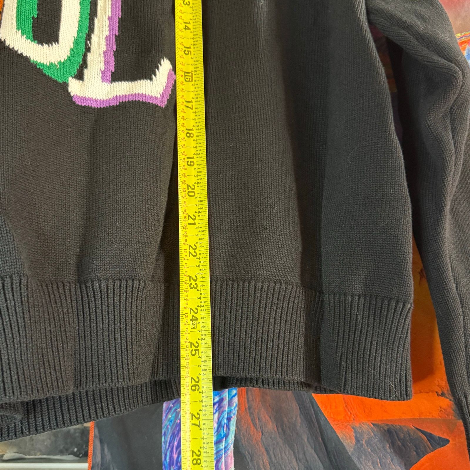 STAYCOOLNYC •NWT• STAY COOL NYC Tribal Wrap Knit Black Crewneck • Large Size US L / EU 52-54 / 3 - 7 Thumbnail