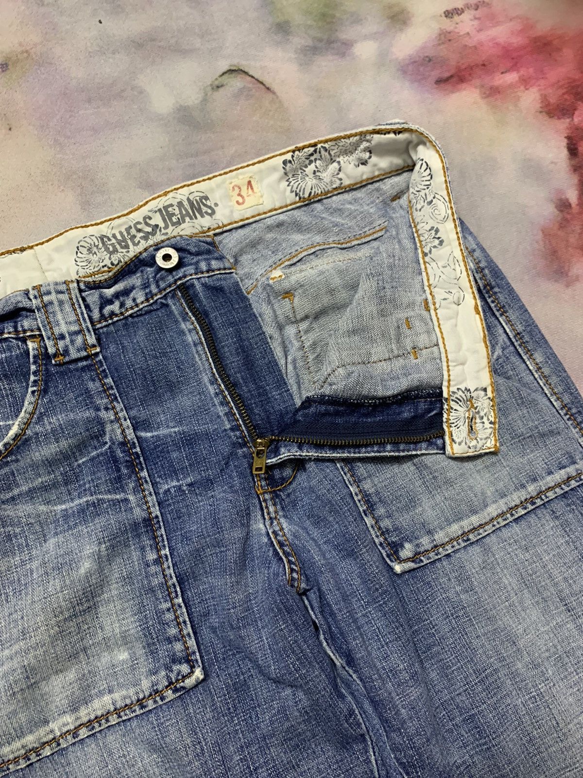 Guess × Hysteric Glamour × Japanese Brand Flare Vintage Guess Jeans Washed Denim Size US 33 - 5 Thumbnail