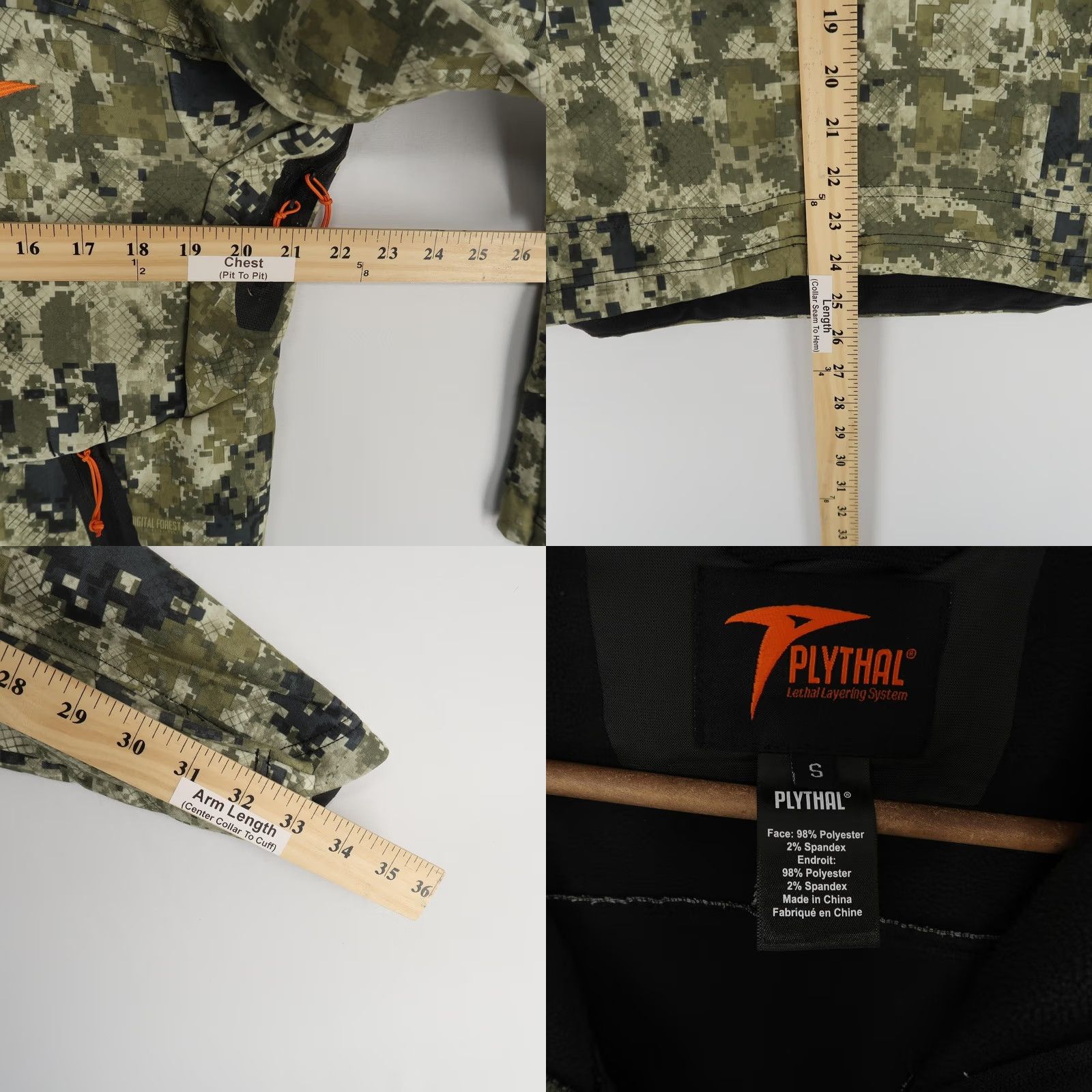 Vintage Plythal Pre Rut Jacket Mens Small Digital Camo Softshell Hunting Pit Zip Pockets Size US S / EU 44-46 / 1 - 8 Thumbnail