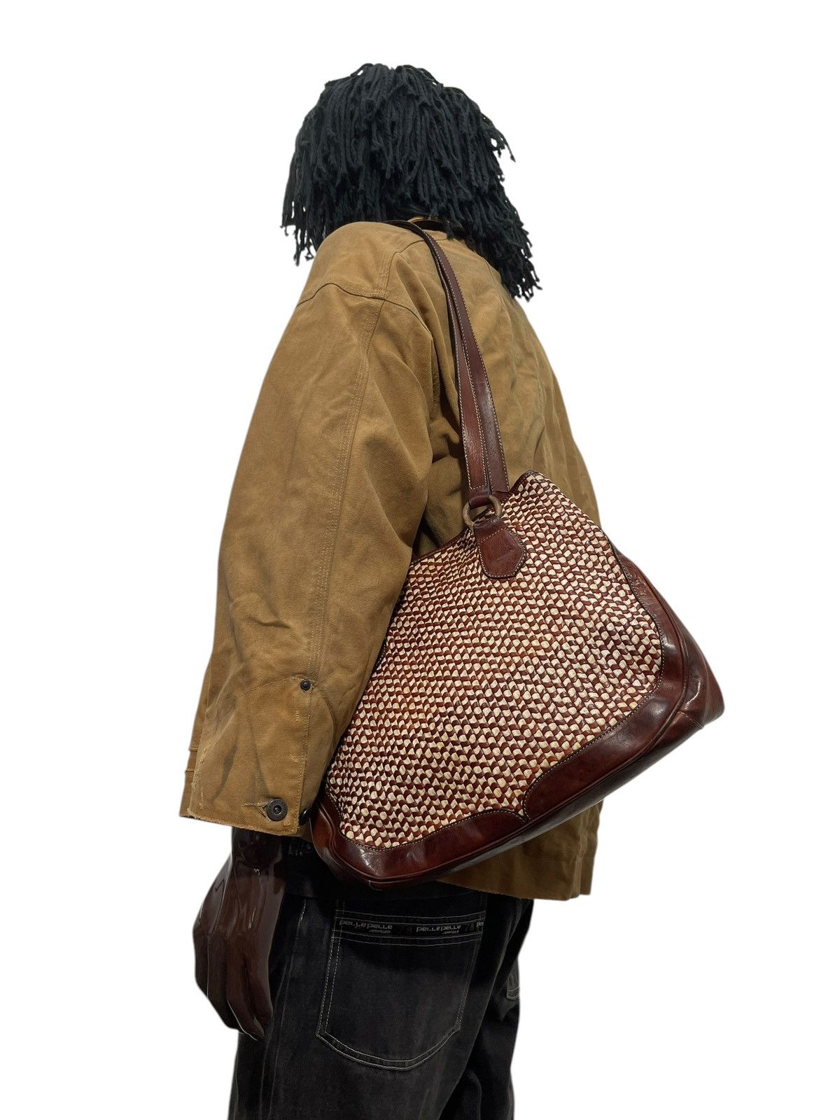 Genuine Leather Full Leather Patina Vintage Unknown Italy Shoulder Bag 1🟩2 Size ONE SIZE - 3 Thumbnail