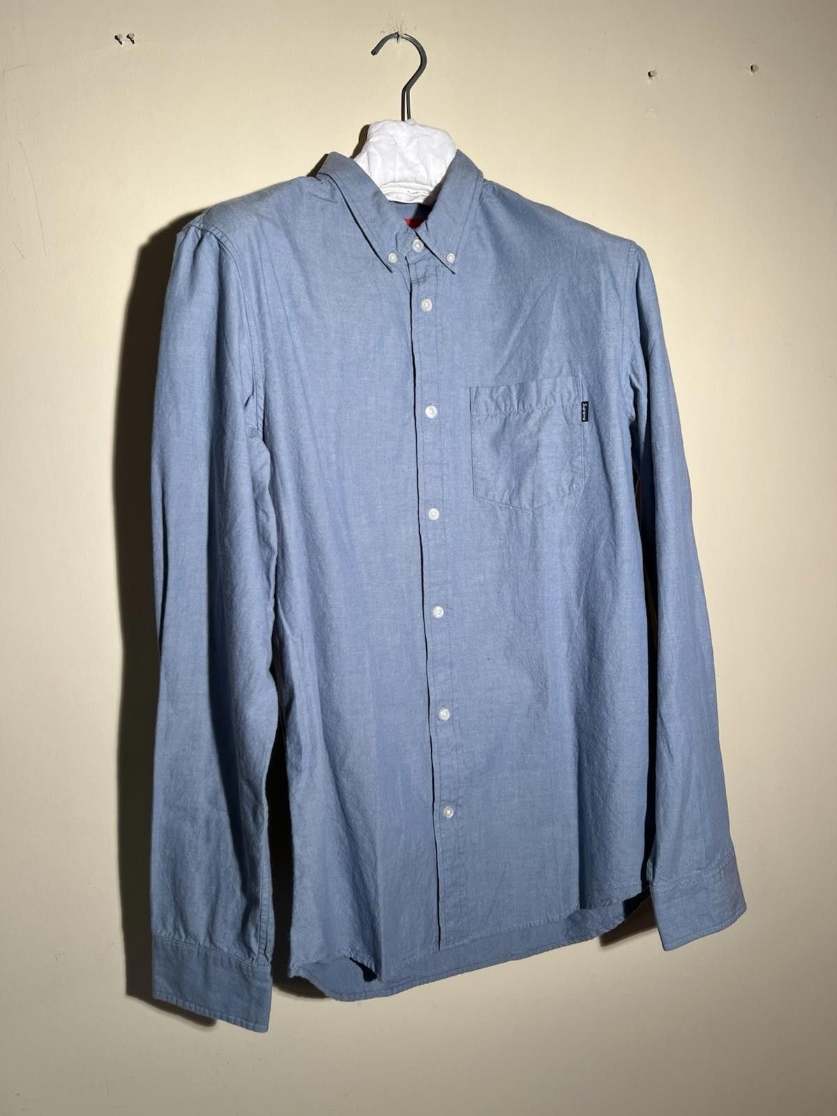 Supreme Pre-Owned SUPREME L/S CHAMBRAY SHIRT BLUE LARGE Size US L / EU 52-54 / 3 - 3 Thumbnail