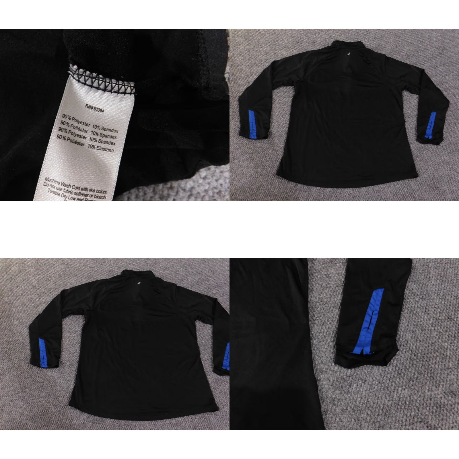 Asics ASICS Sweatshirt Pullover Mens M Black 1/4 Zip Stretch Logo Mock Neck Knit Cotton Polyester Warm Sports Fashion Mens Regular Slimmed Size US M / EU 48-50 / 2 - 8 Thumbnail