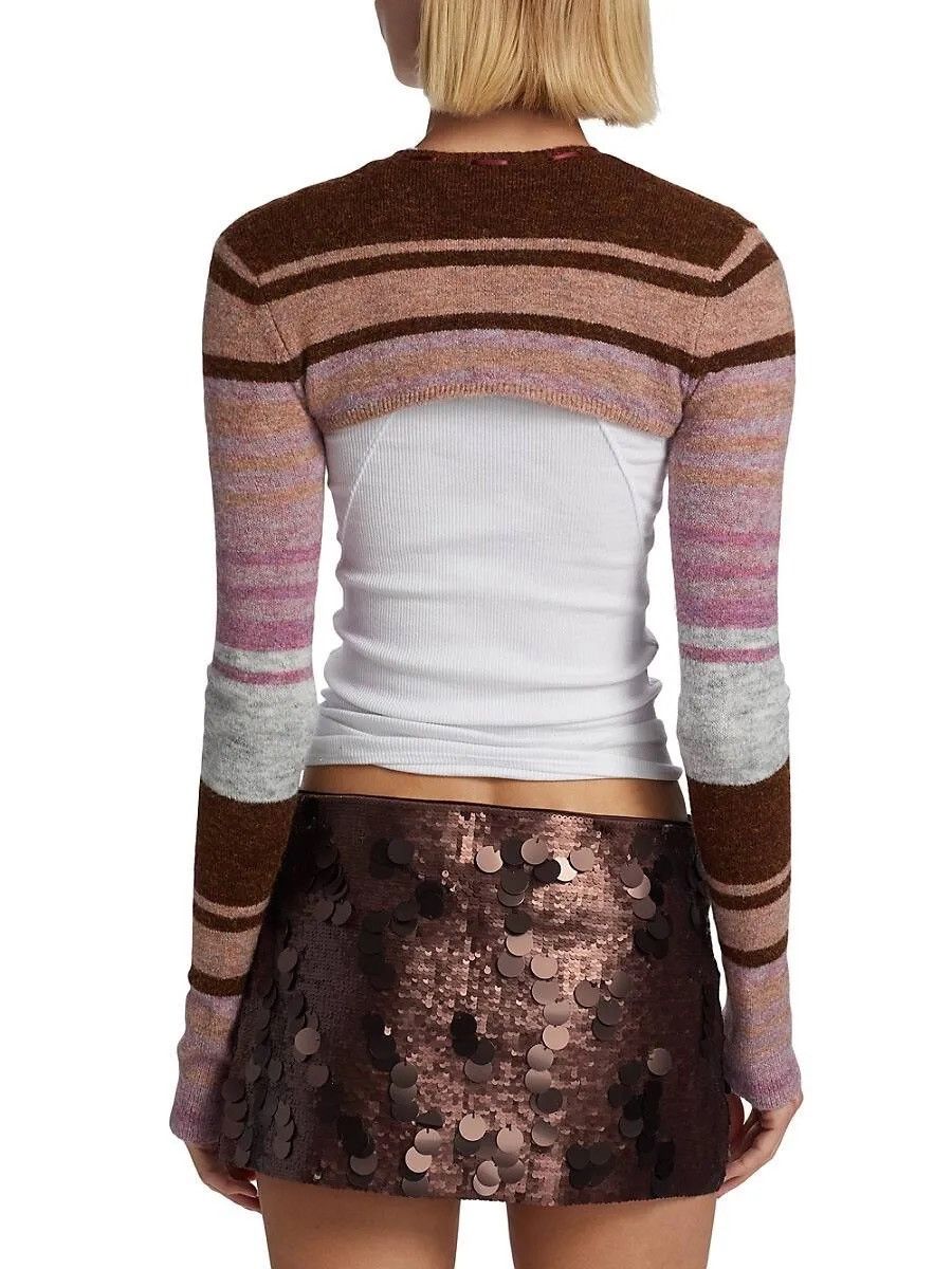 Guizio Danielle Guizio MICRO CARDIGAN IN MELANGE Size S / US 4 / IT 40 - 4 Thumbnail
