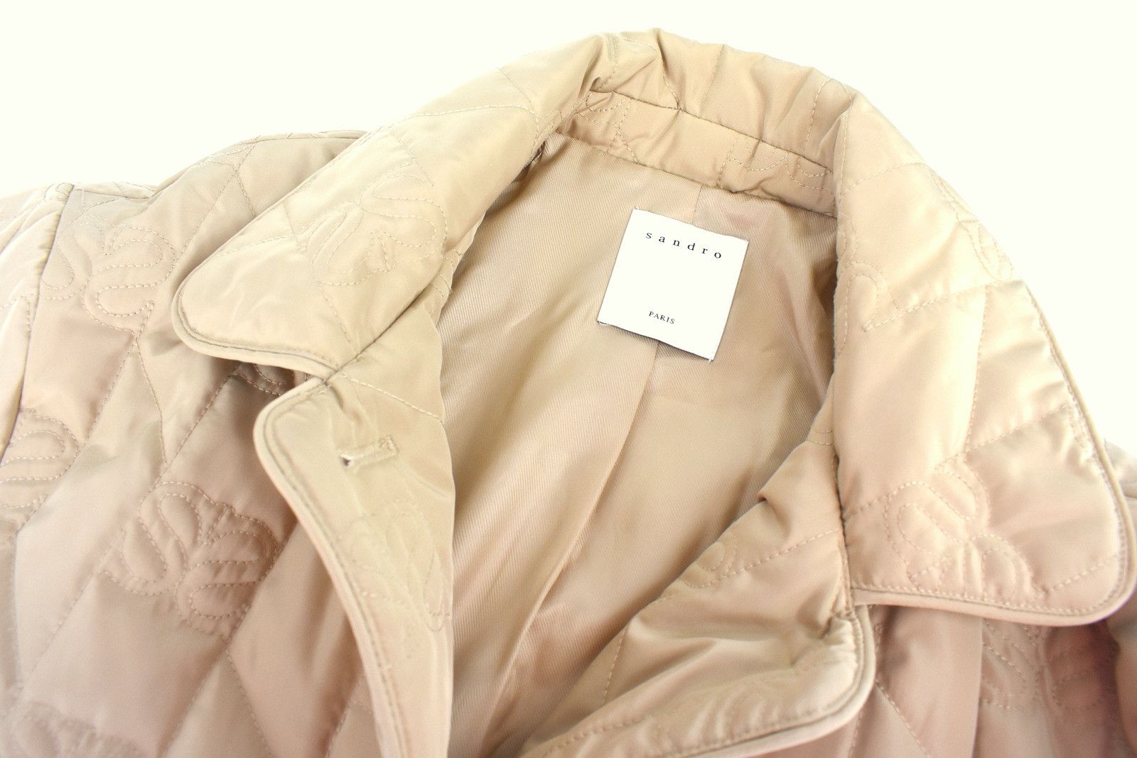 Sandro SANDRO Jacket Womens EU 34 Long Padded Quilted Buttons Size XS / US 0-2 / IT 36-38 - 6 Thumbnail