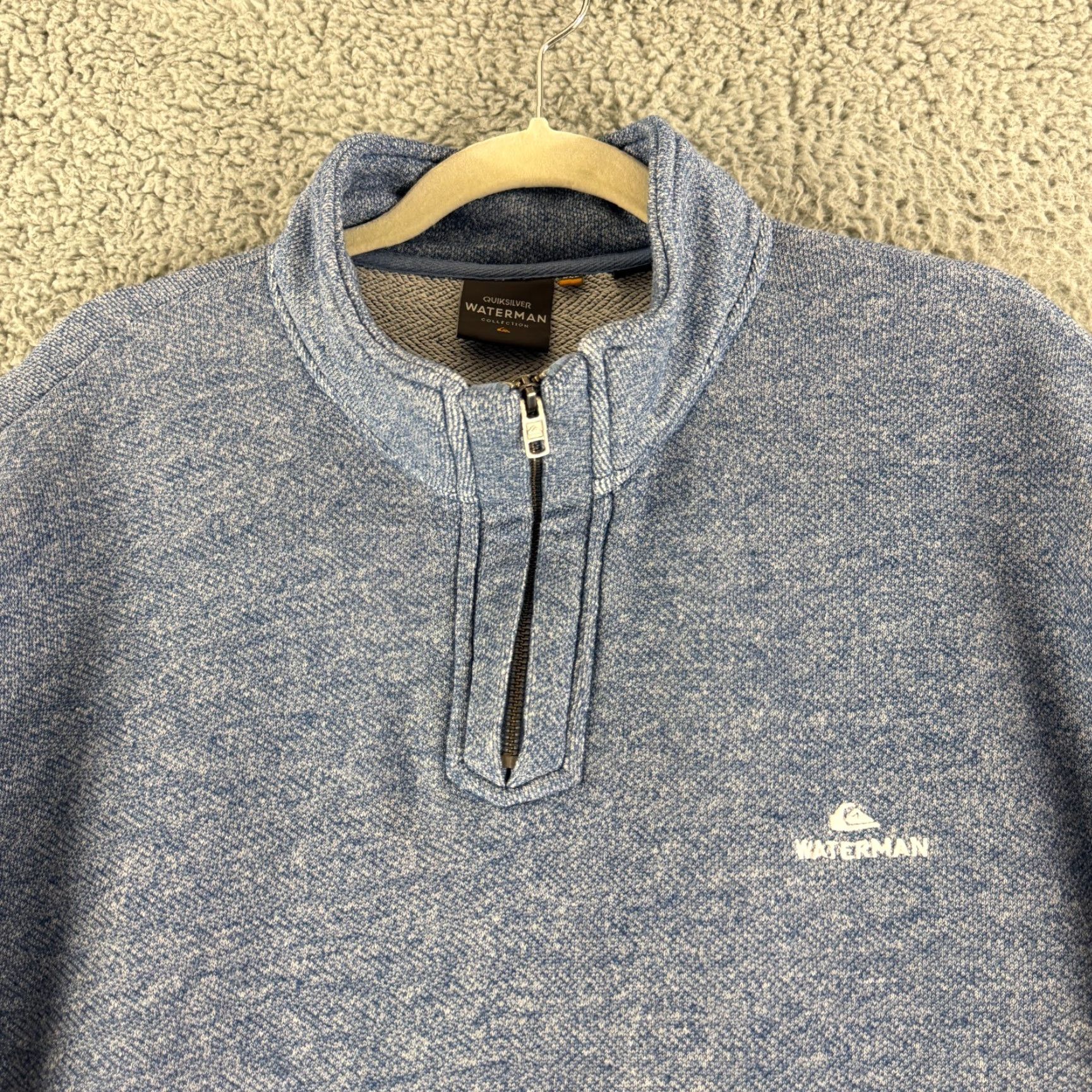 Quiksilver Quiksilver Waterman Sweater Mens XXL Blue Heathered 1/4 Zip Long Sleeve Regular Knit Pullover 90s Beach Outdoor Adults Men Shirt Size US XXL / EU 58 / 5 - 2 Thumbnail
