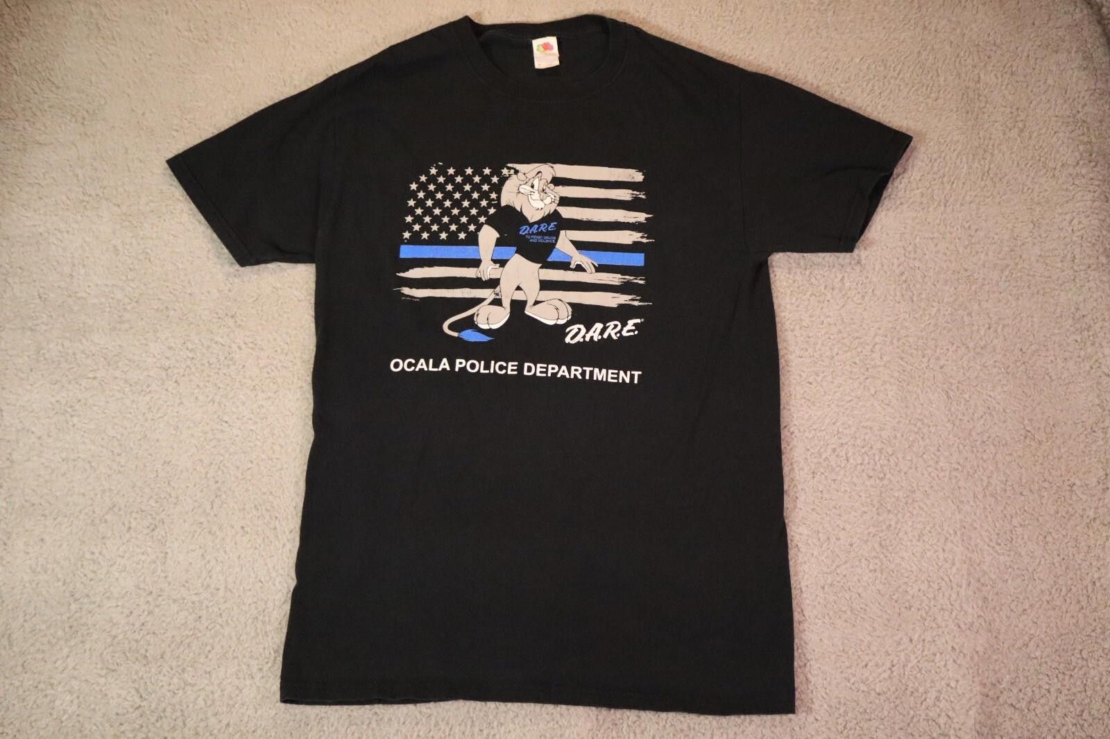 Fruit Of The Loom DARE Program Shirt Small Ocala FL Police Blue Flag y2k flag Size US S / EU 44-46 / 1 - 2 Thumbnail