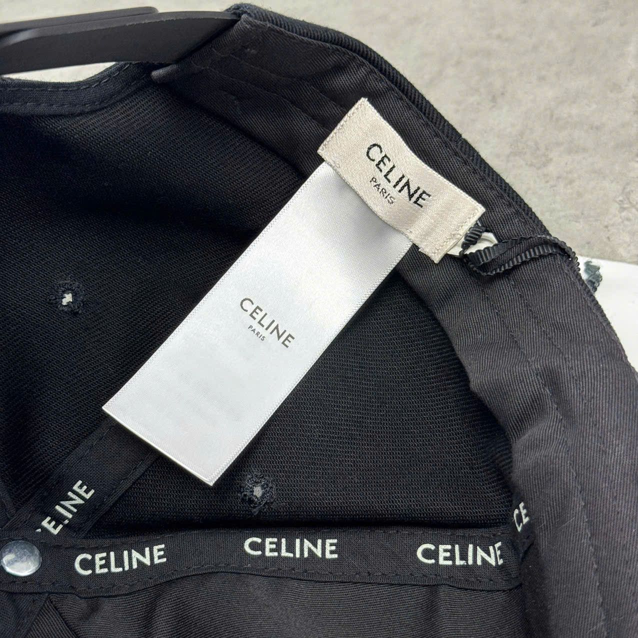 Celine CELINE Embroidered Cap In Cotton BLACK Size ONE SIZE - 10 Thumbnail