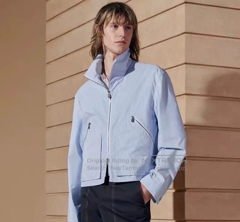 Hermes Hermes Men's jacket, light blue striped, 45% cotton + 55% Size US M / EU 48-50 / 2 - 1 Thumbnail