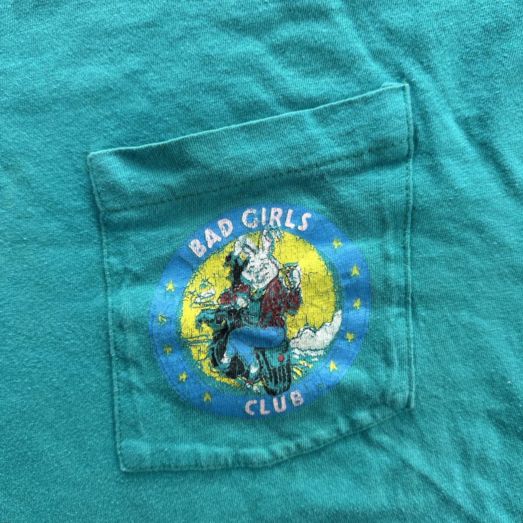 Vintage VINTAGE Bad Girls Club T-Shirt Womens 2XL Green Graphic Bunny Biker Pocket 90s Size XXL / US 16-18 / IT 52-54 - 4 Thumbnail