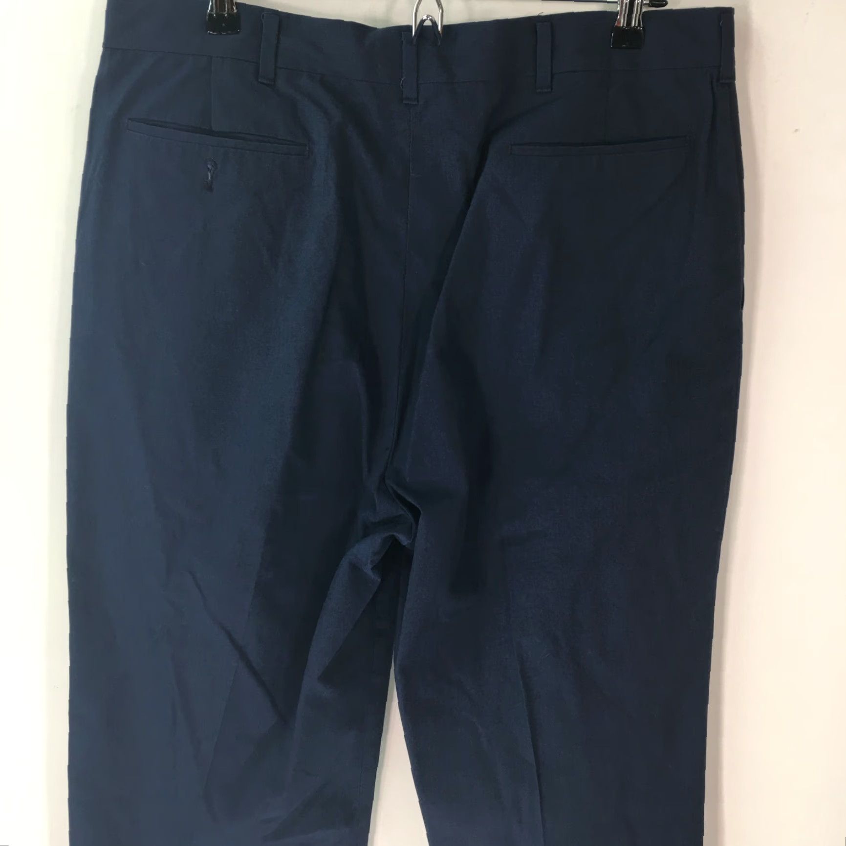 Haggar Haggar Dress Pants Navy Blue Flat Front Straight Leg 36x34 Men Regular Size 36 Blue Classic Everyday Pants Mens Size US 36 / EU 52 - 3 Thumbnail