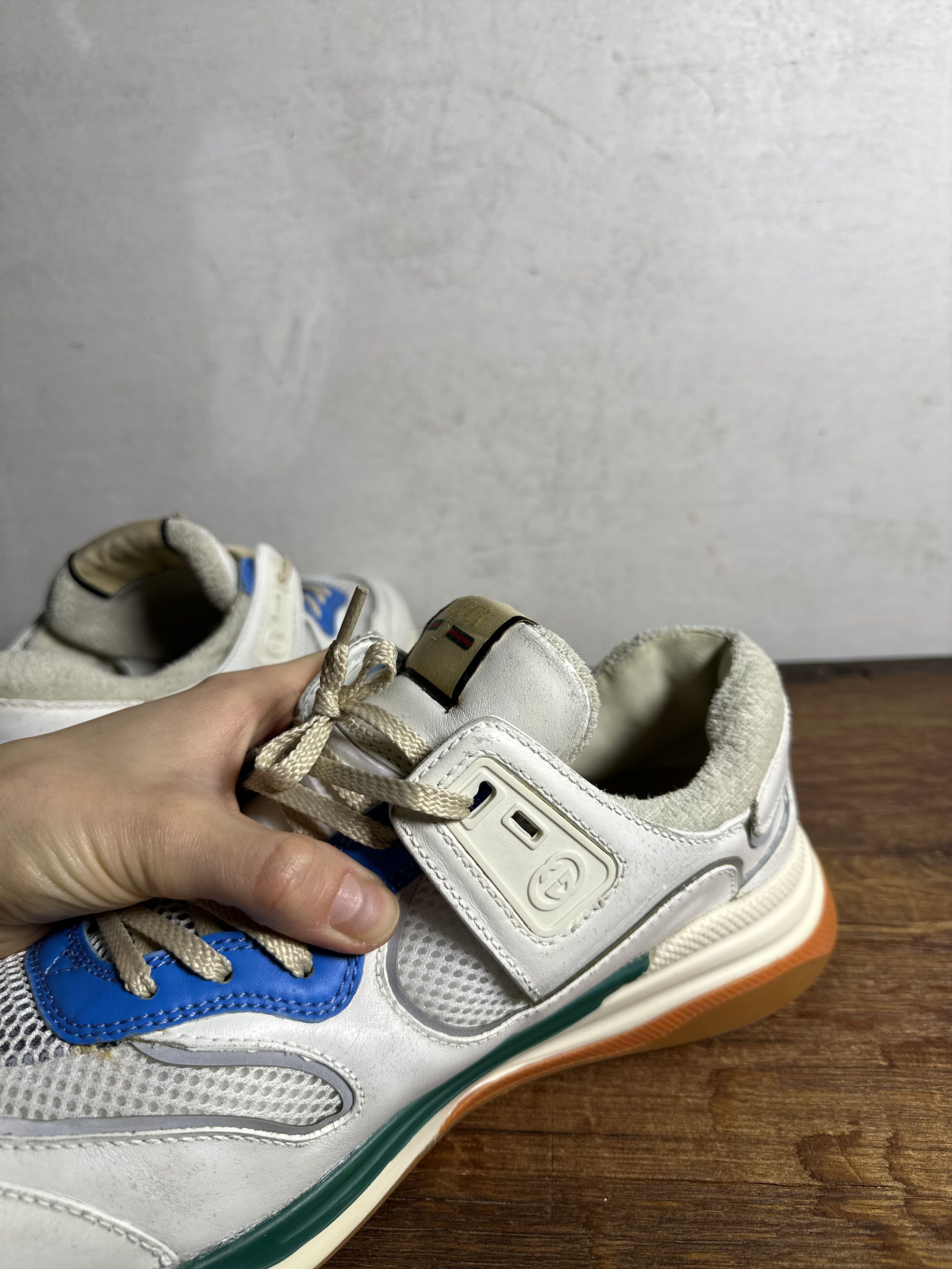 Gucci Gucci Ultrapace Distressed White Sneakers Size US 10 / EU 43 - 10 Thumbnail