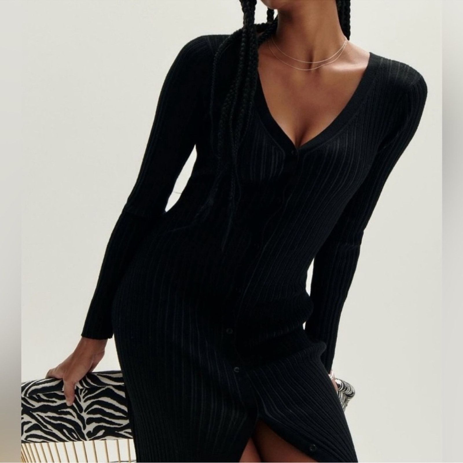 Other NWT! LITA By Ciara Black Long Cardigan, Size XS, MSRP.$298 Size XS / US 0-2 / IT 36-38 - 3 Thumbnail