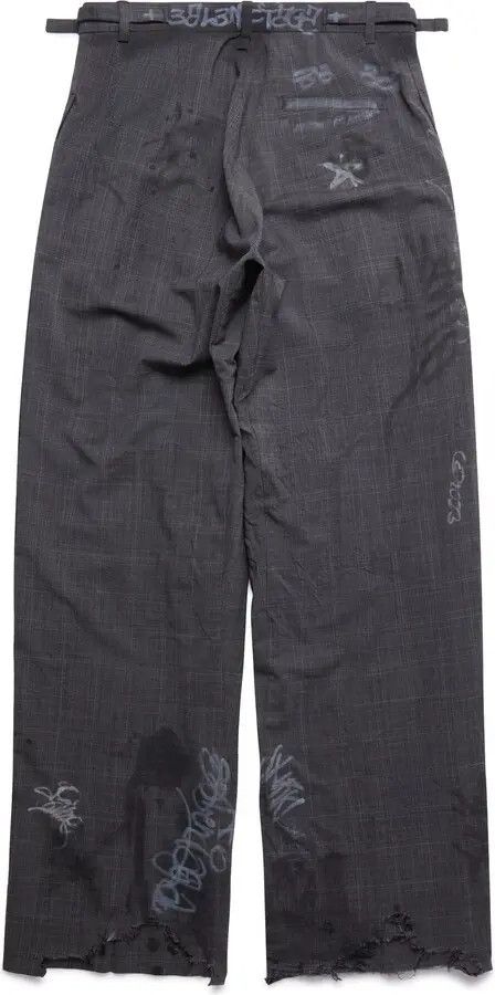 Balenciaga o1mt1gz1224 Graffiti Skater Tailored Pants in Dark Grey Size 24" / US 00 / IT 34 - 2 Thumbnail