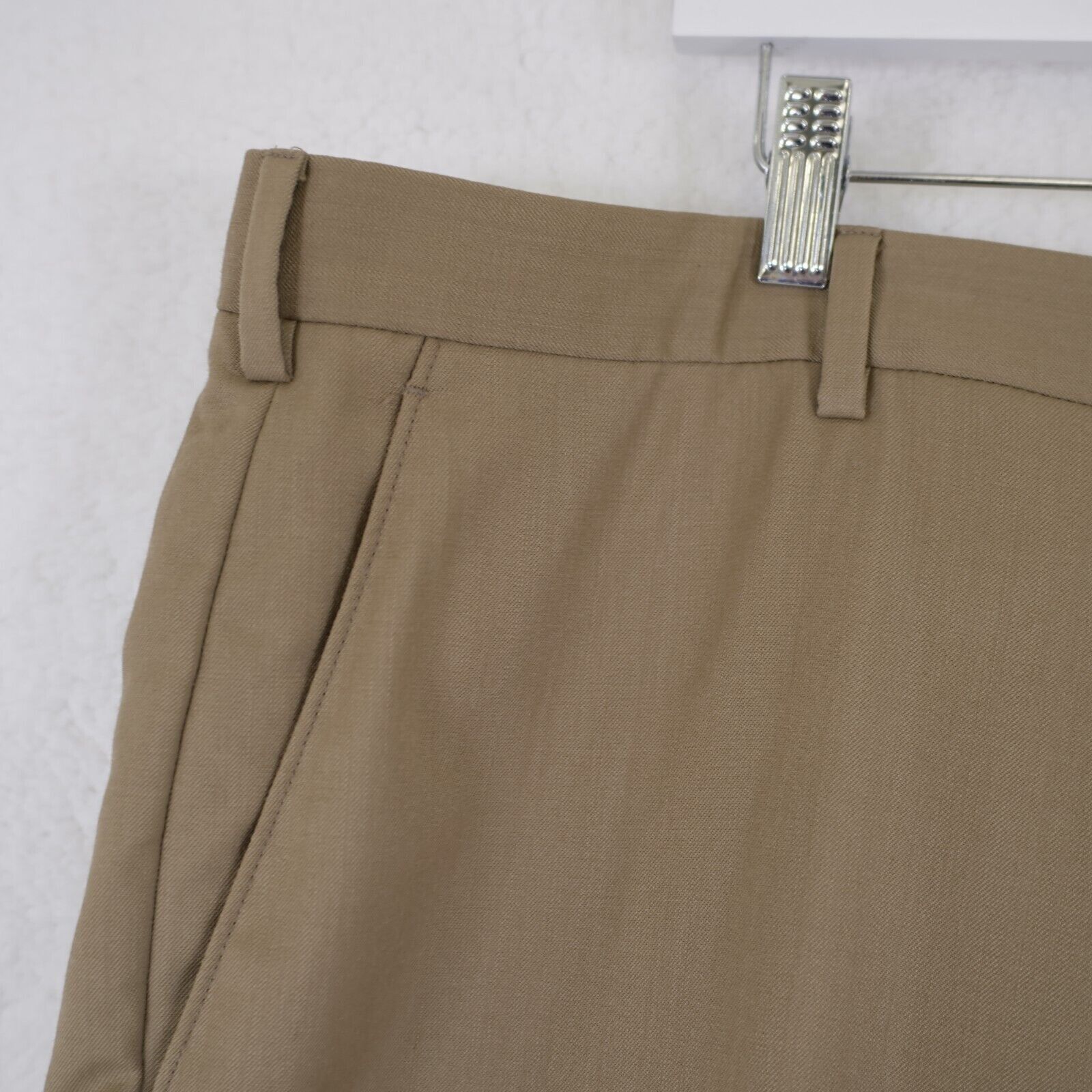 Jos. A. Bank Jos A Bank Executive Tailored Fit Tan Wool 40/27 Dress Pants Size 40S - 2 Thumbnail