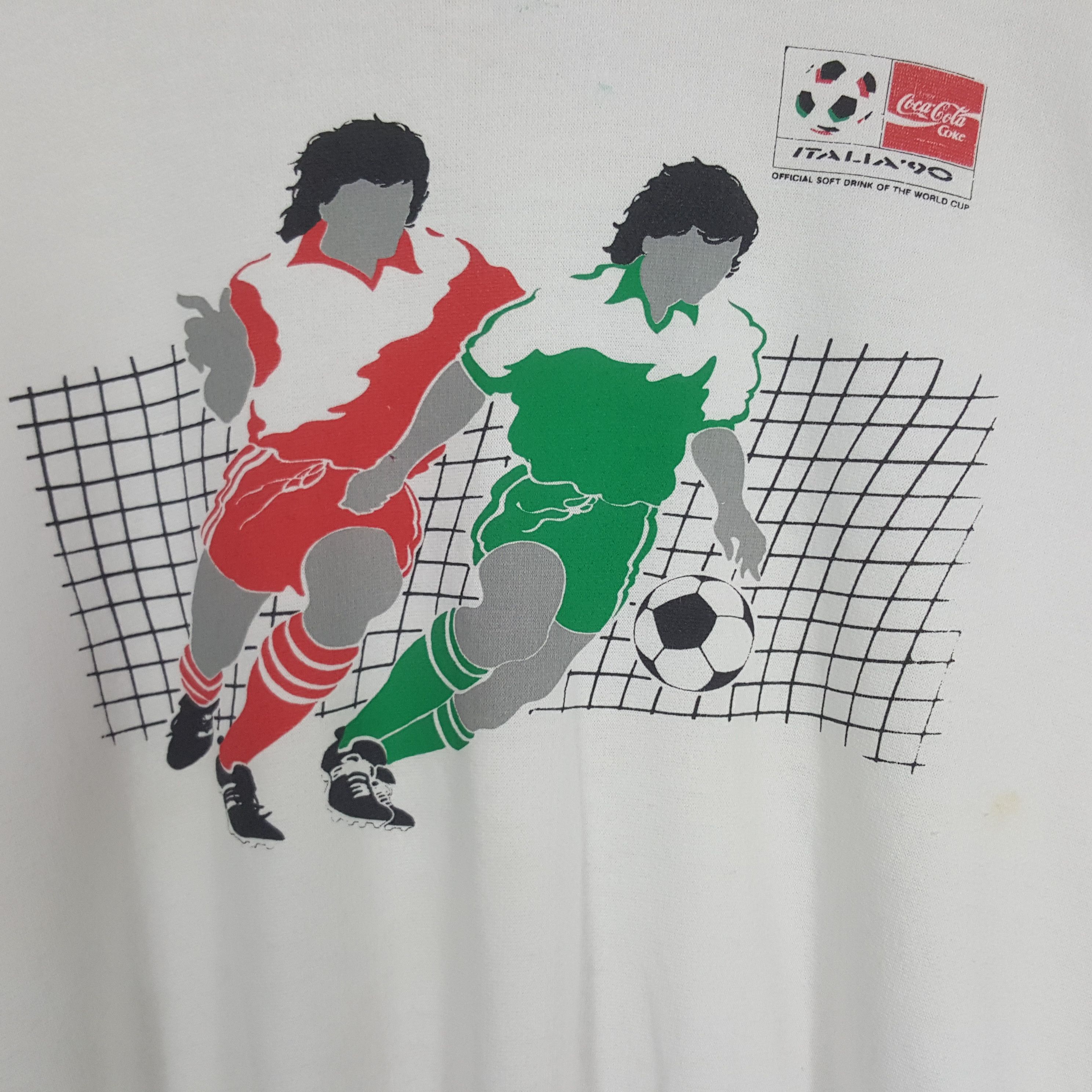 Coca Cola × Vintage Vintage Coca Cola World Cup Italia 90's Sports Sweatshirt Size US XXS / EU 40 - 2 Thumbnail