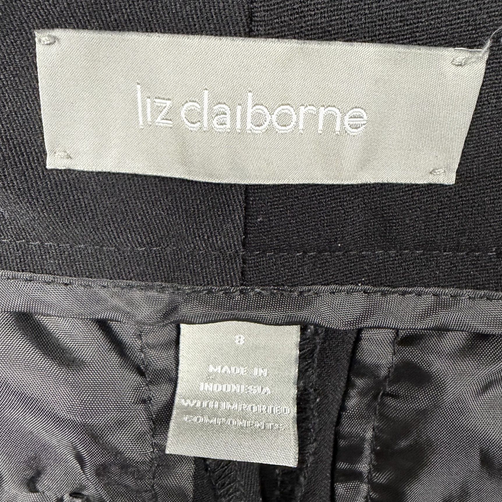 Liz Claiborne Liz Claiborne Dress Pants Womens 8 Black Straight Leg Stretch Twill Office Business Casual Size 30" / US 8 / IT 44 - 7 Thumbnail
