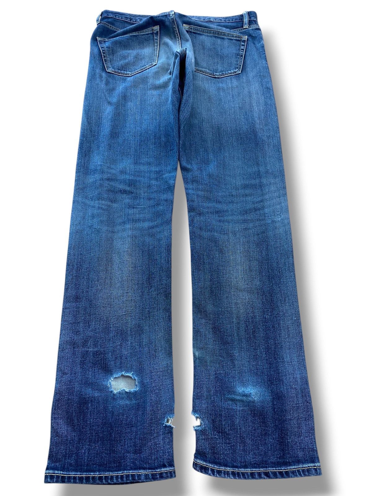 Uniqlo Uniqlo Blue Wash Whiskered Style Straight Leg Jeans Size US 32 / EU 48 - 3 Thumbnail