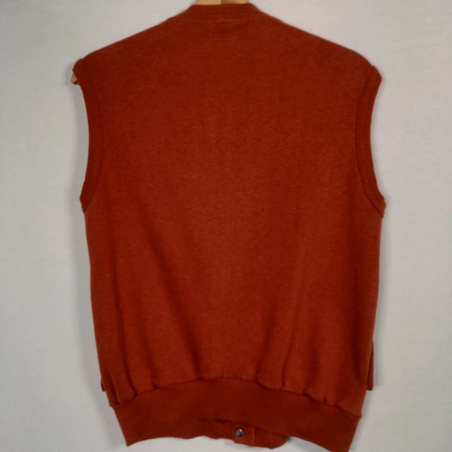 Rusty VINTAGE Sweatshirt Vest Men Medium Rust Orange Cardigan Snap Up Pocket Knit Sleeveless Size US M / EU 48-50 / 2 - 2 Thumbnail
