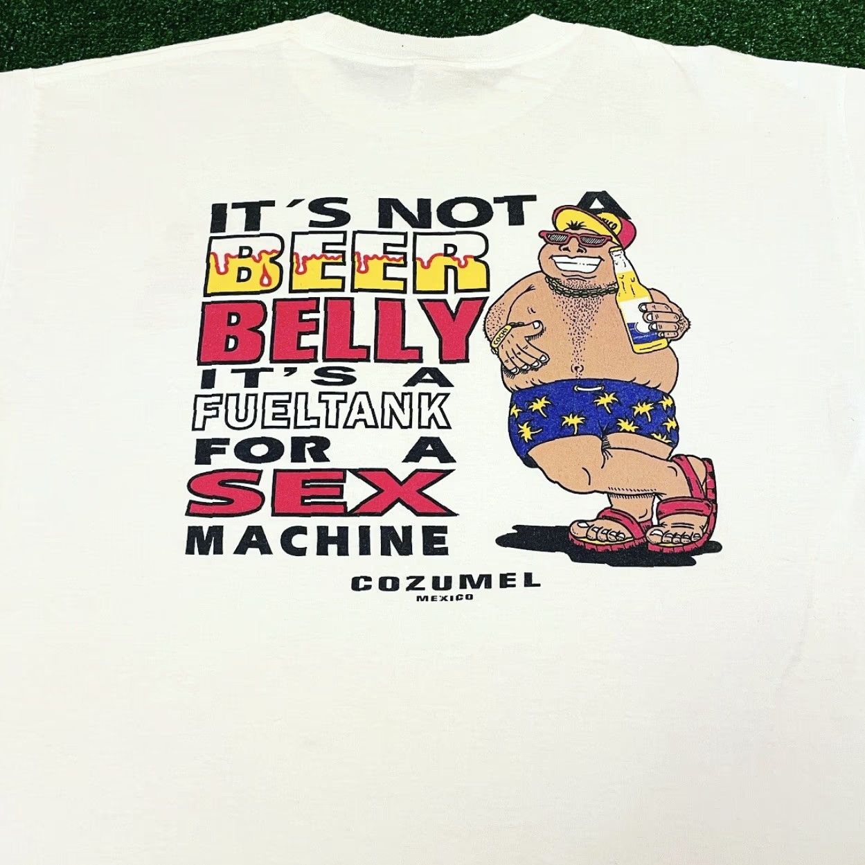 Bell VINTAGE 90s Not A Beer Belly A Sex Fueltank Adult Humor Vulgar Vintage Shirt Mens L White Mens L 90s VTG Shirt Size US L / EU 52-54 / 3 - 4 Thumbnail