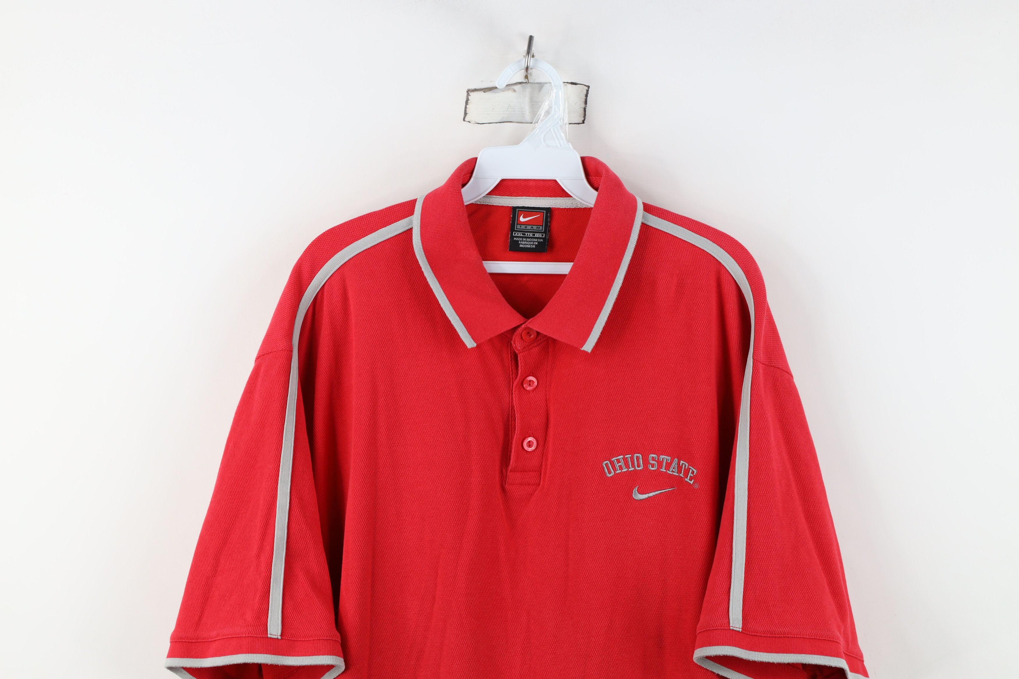 Nike Vintage Nike Mini Swoosh Ohio State University Knit Polo Size US XXL / EU 58 / 5 - 2 Thumbnail