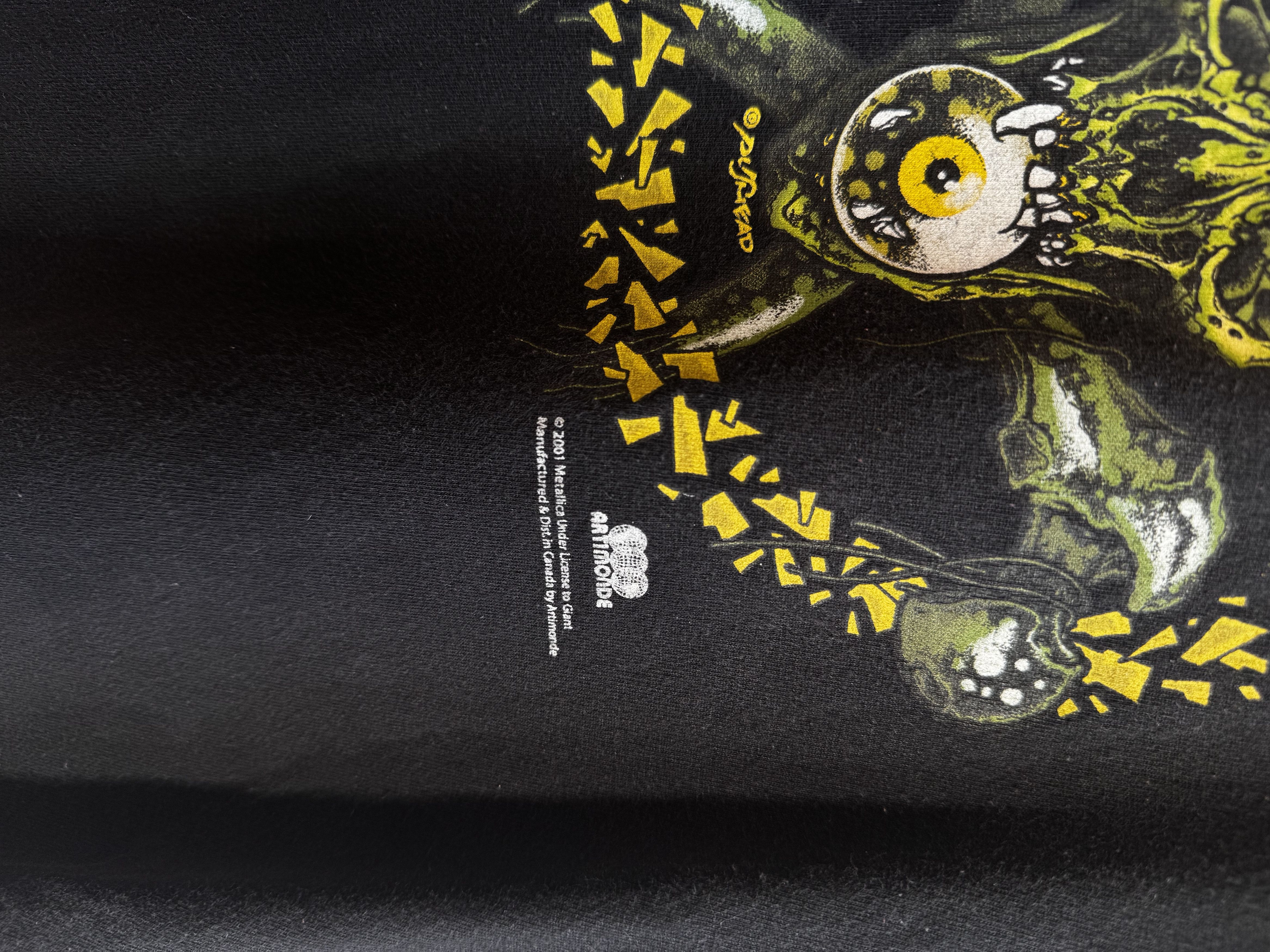 2001 Metallica Band Tee Pushead Size M, image size:4667x3500