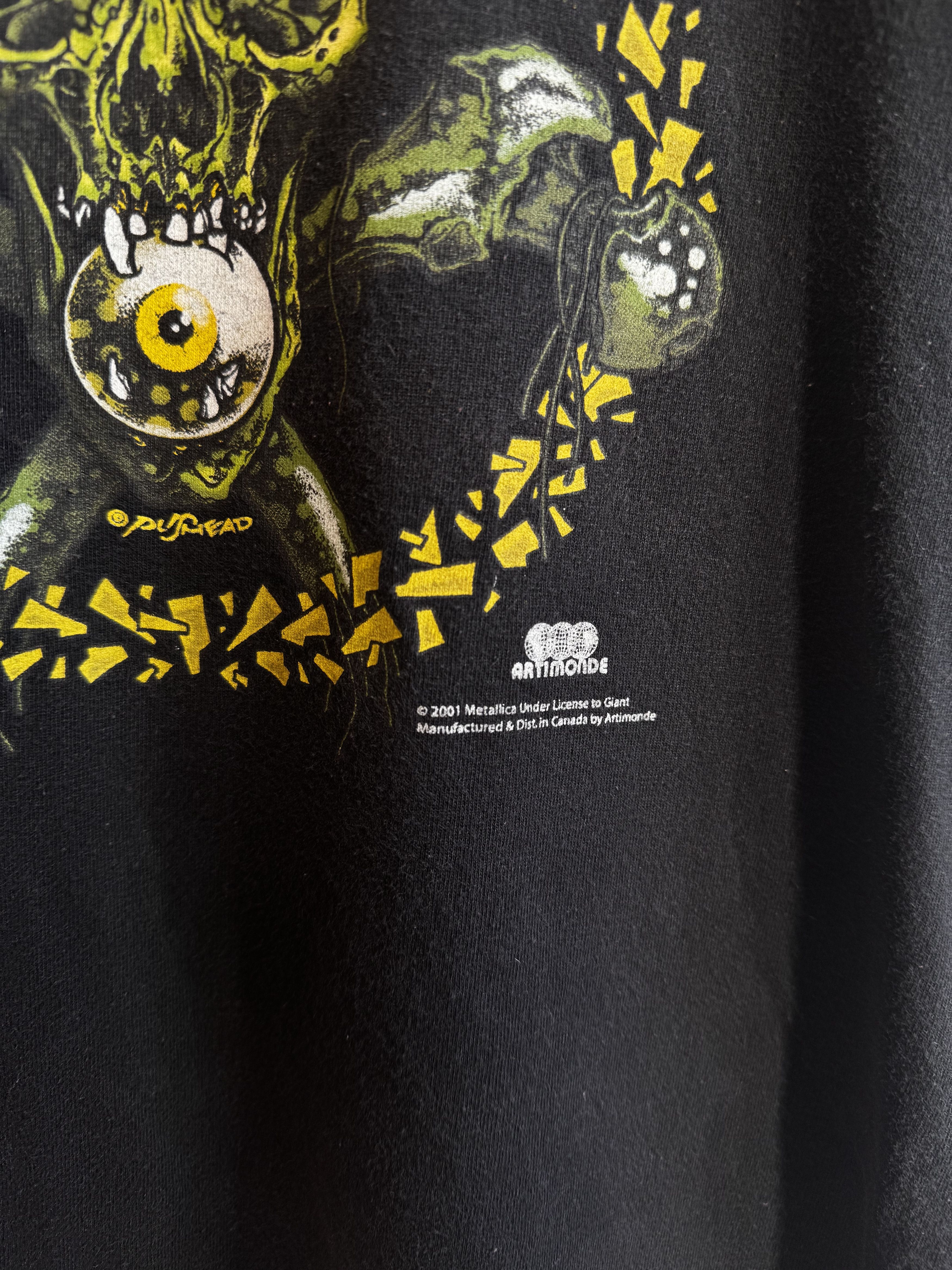 2001 Metallica Band Tee Pushead Size M, image size:3500x4667