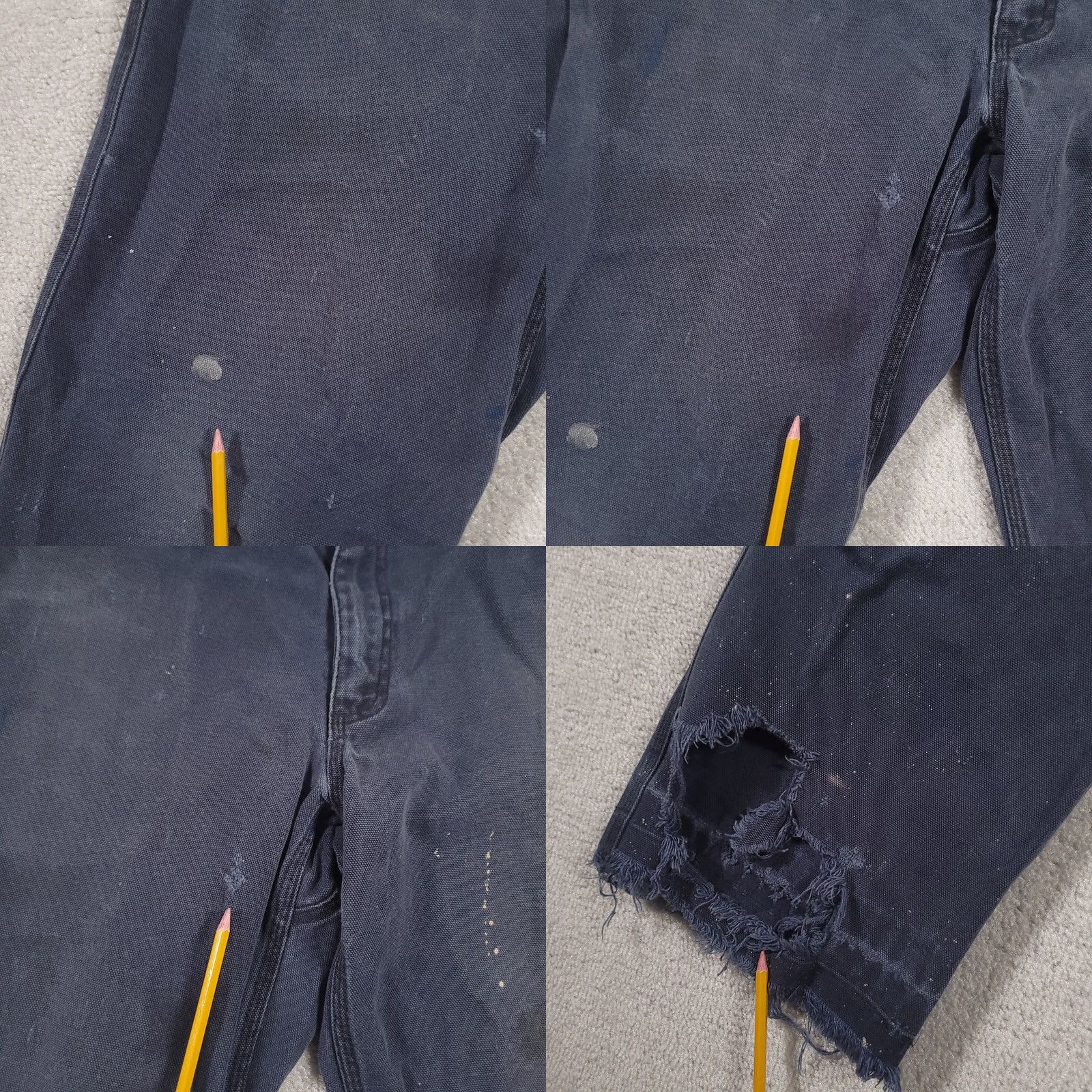CO Duluth Trading Co Mens Pants Navy Canvas Torn Ripped Stained Flawed Grunge 38x30 Size US 38 / EU 54 - 9 Thumbnail