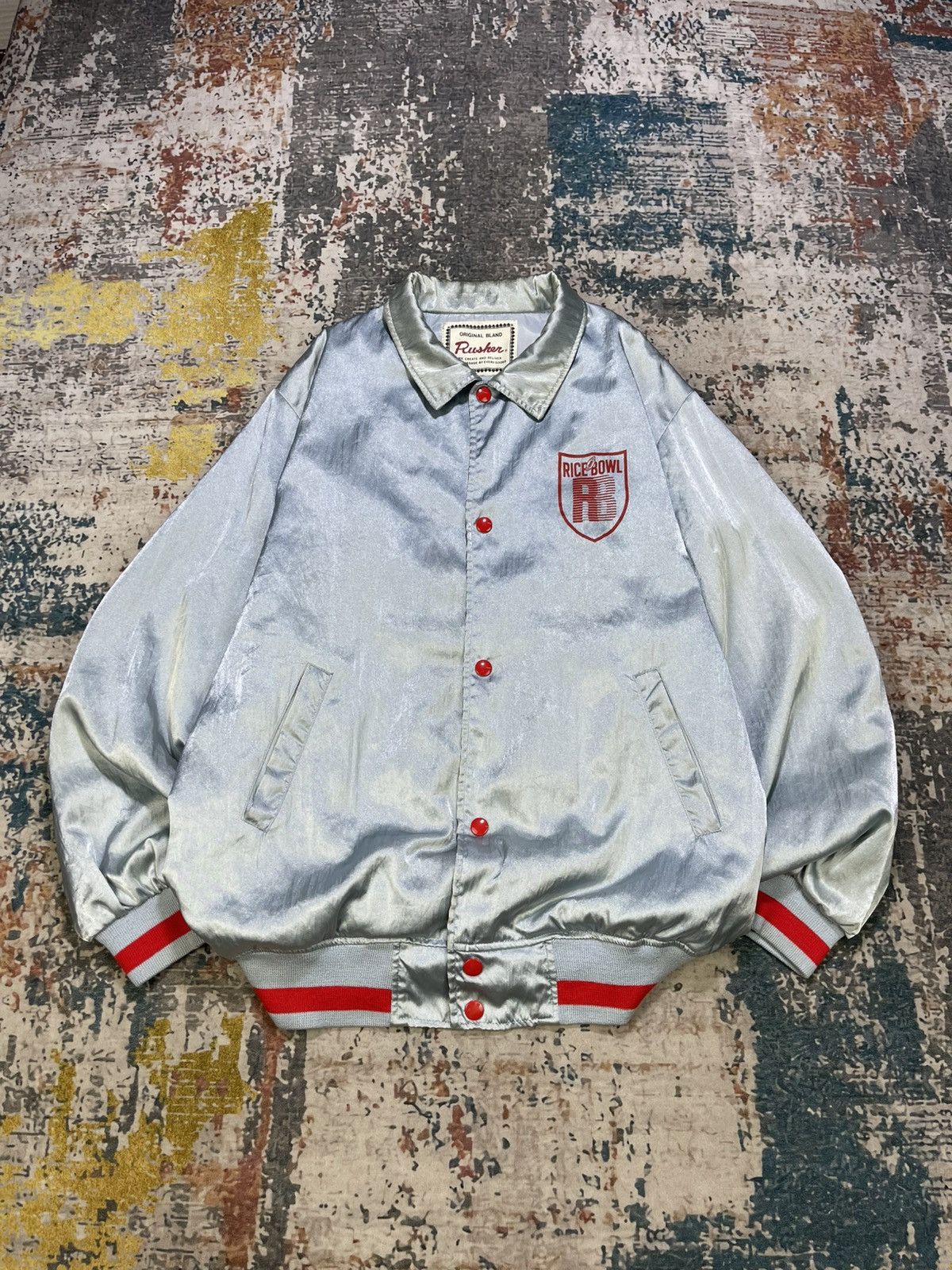 NFL Vintage Rice Bowl Satin Jacket Size US L / EU 52-54 / 3 - 2 Thumbnail