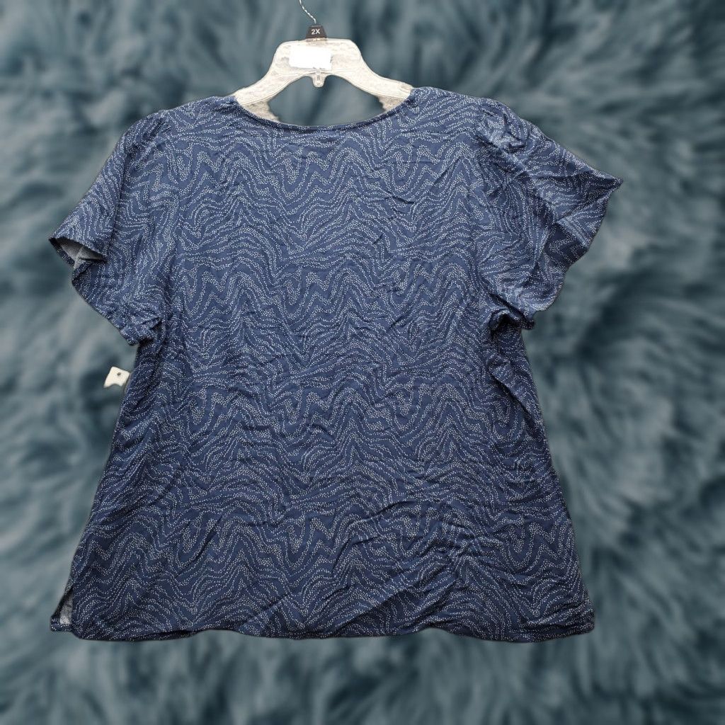 Vintage Goodthreads Blouse Womens Size XL Multi Short Sleeve V Neck Button Front Size XL / US 12-14 / IT 48-50 - 1 Thumbnail