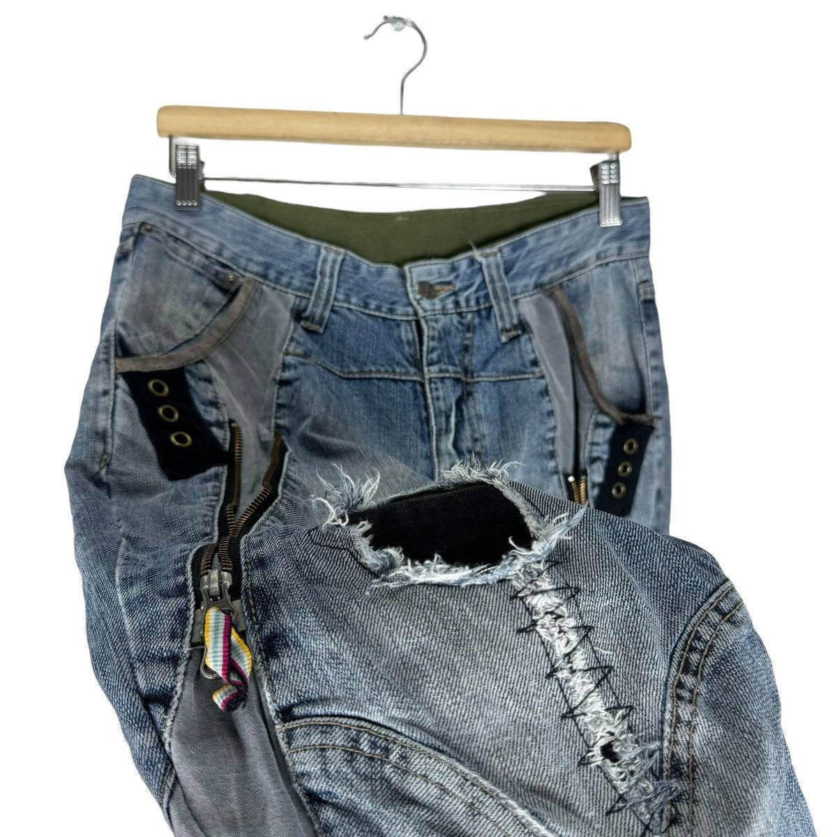 PPFM ❄️PPFM PATCHWORK JAPAN GOTHIC PUNK DENIM JEANS PANTS Size US 32 / EU 48 - 5 Thumbnail