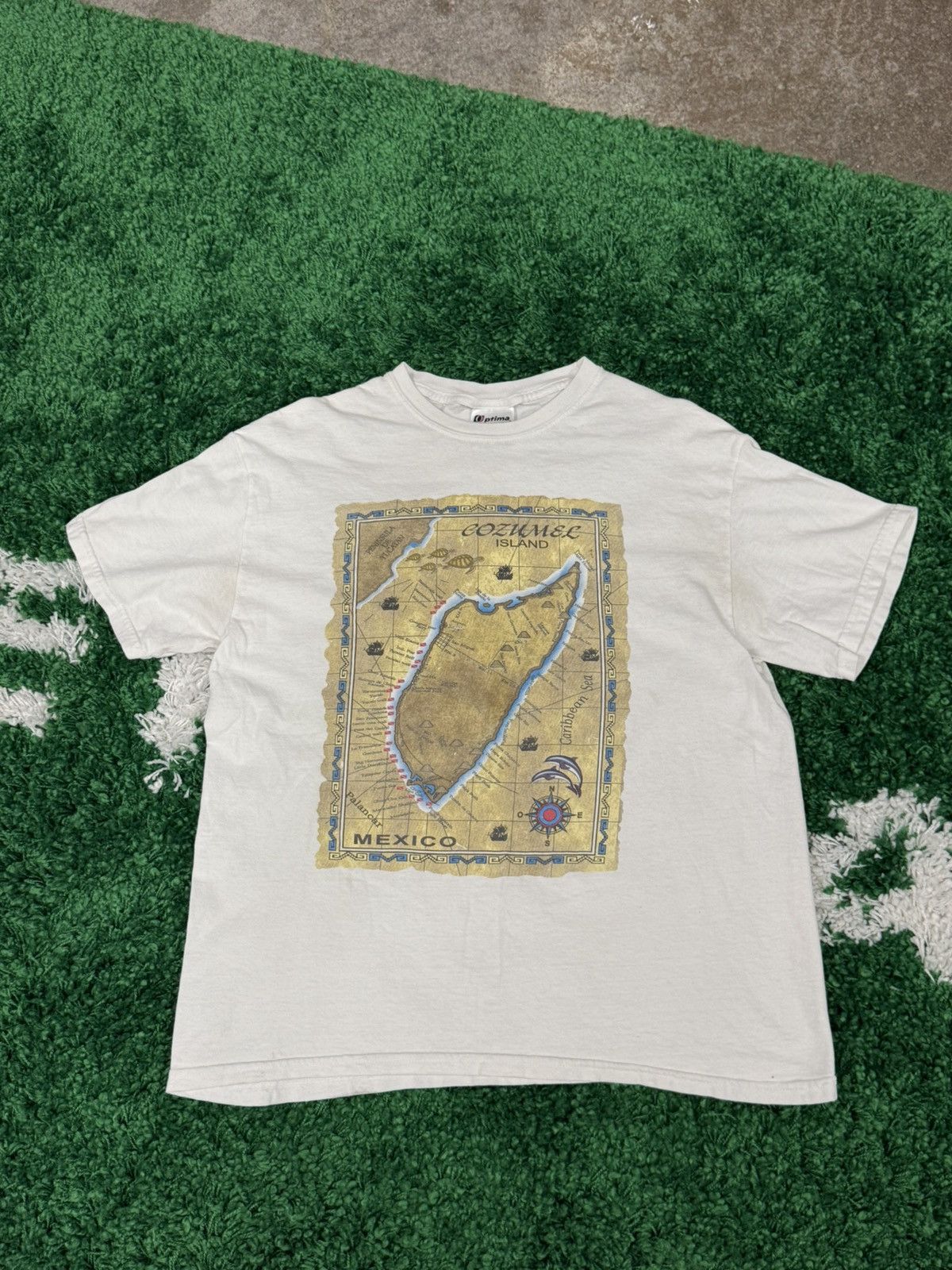 Vintage Vintage Cozumel Island Mexico Map Tee White Large Size US L / EU 52-54 / 3 - 1 Thumbnail