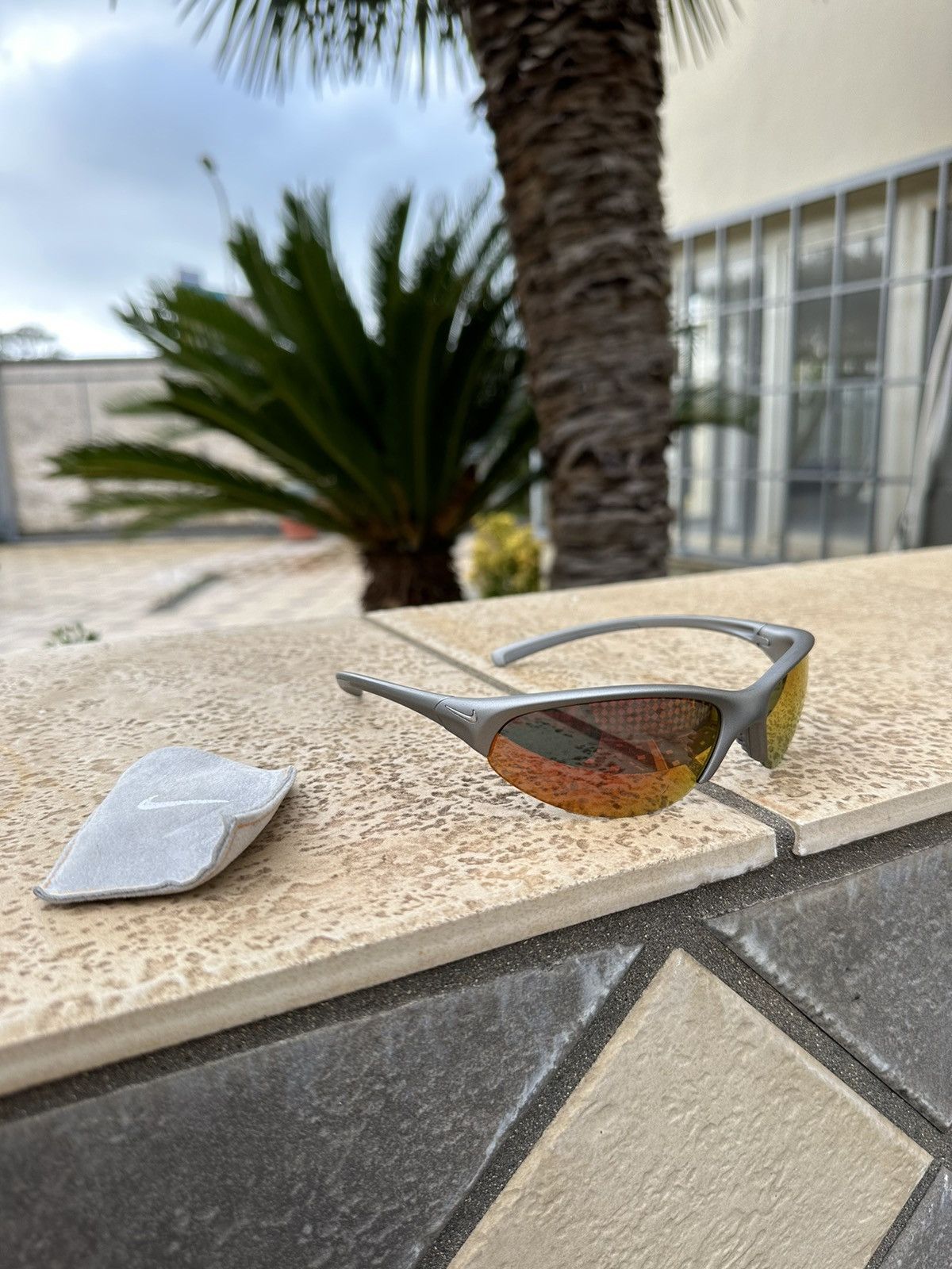 image of Nike Vintage Sunglasses Grey Ev0174 002 Skylon Exp Round, Men's