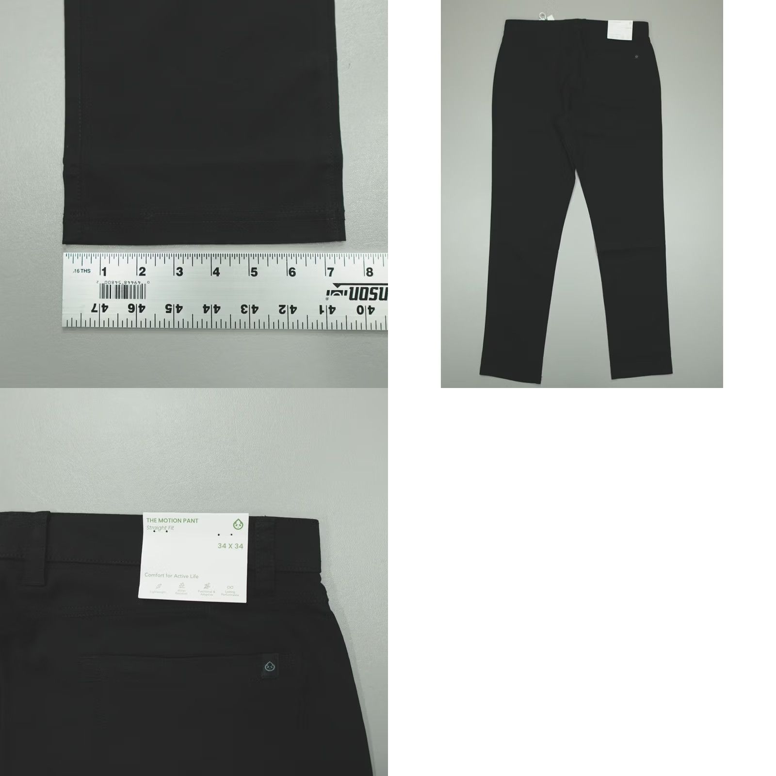 Vintage Tasc Motion Pants Straight Fit Lightweight DWR Men's 34x34 Black Slim Fit Casual Chino Pants Size US 34 / EU 50 - 8 Thumbnail